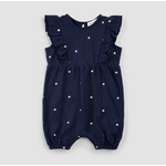Miles the label MILES THE LABEL - Navy Blue Romper with Embroidered Tennis Balls Design