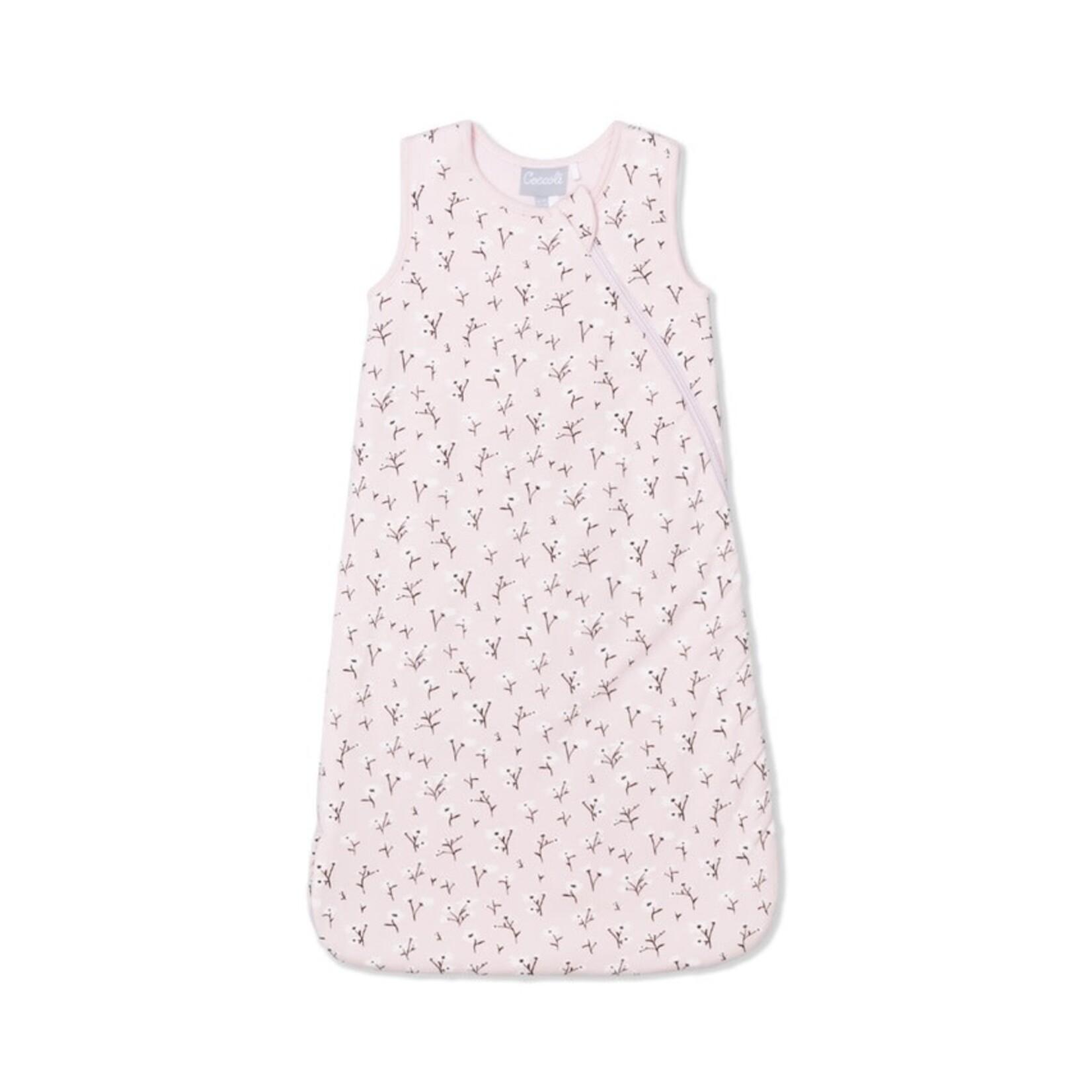Coccoli COCCOLI - Gigoteuse/sac de nuit rose avec imprimé de fleurs blanches- 0.5 TOGS