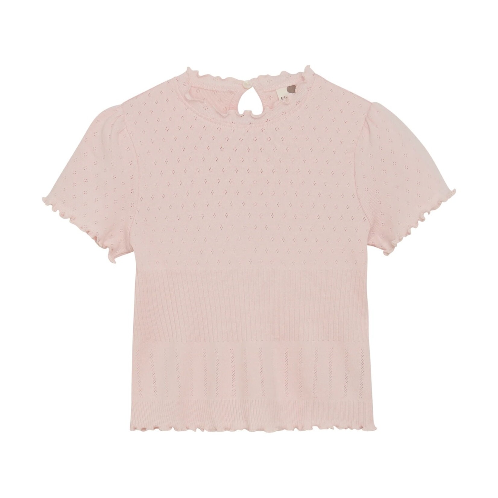 Enfant ENFANT - Light pink pointelle short-sleeved t-shirt