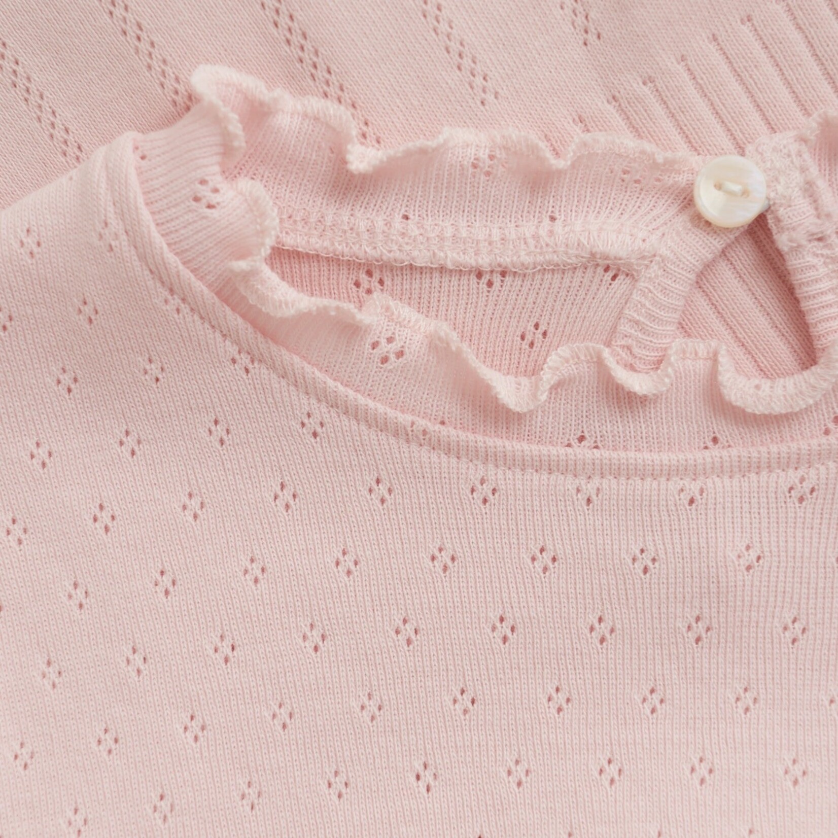 Enfant ENFANT - Light pink pointelle short-sleeved t-shirt