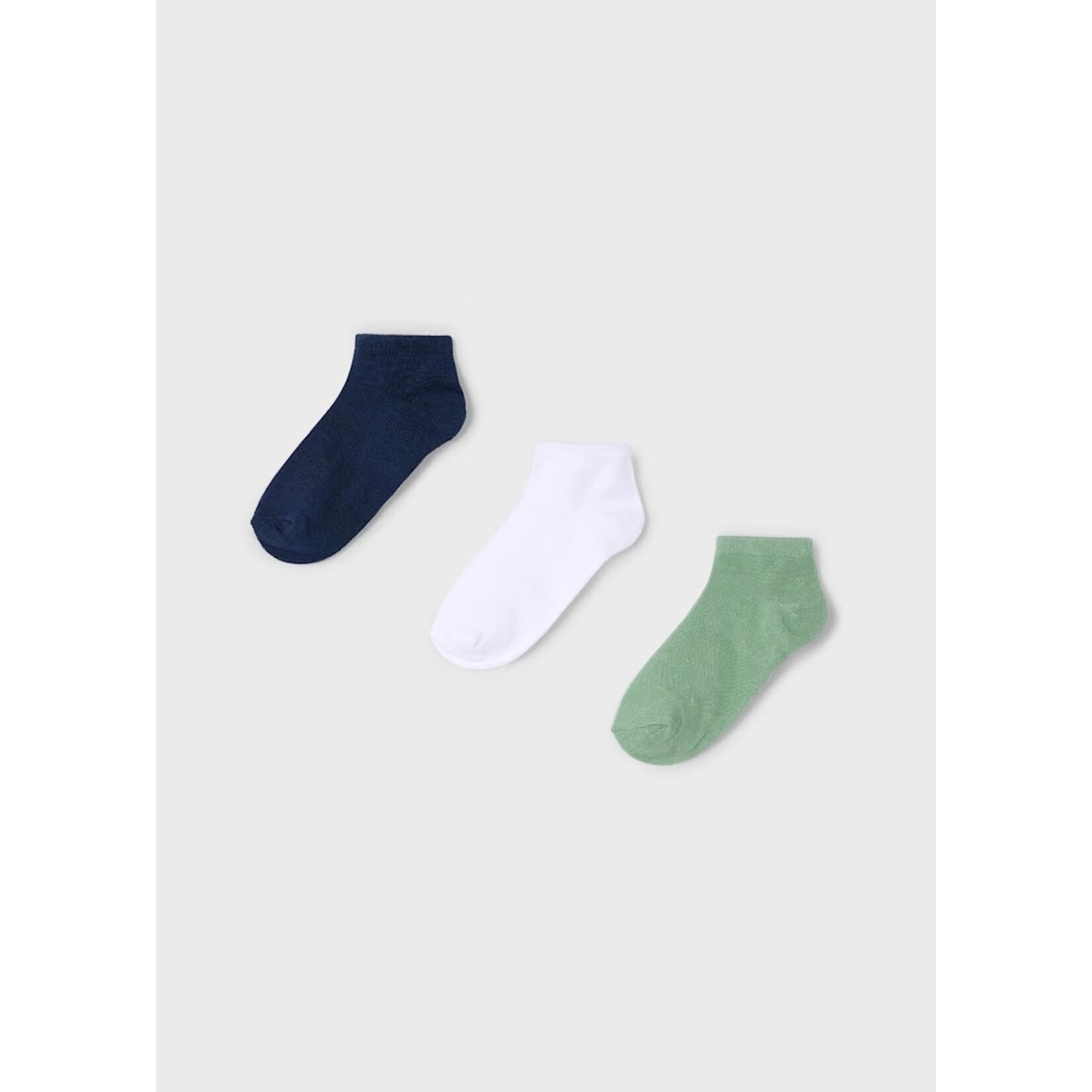 Mayoral MAYORAL - Lot de 3 paires de chaussettes courtes unies bleu marine, blanc et vert
