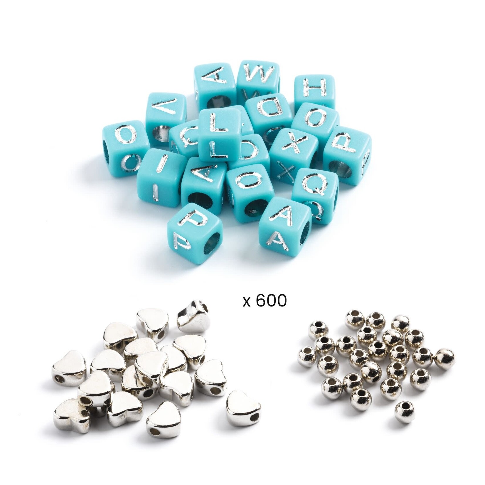 Djeco  DJECO - 1000 Silver 'Alphabet' Beads