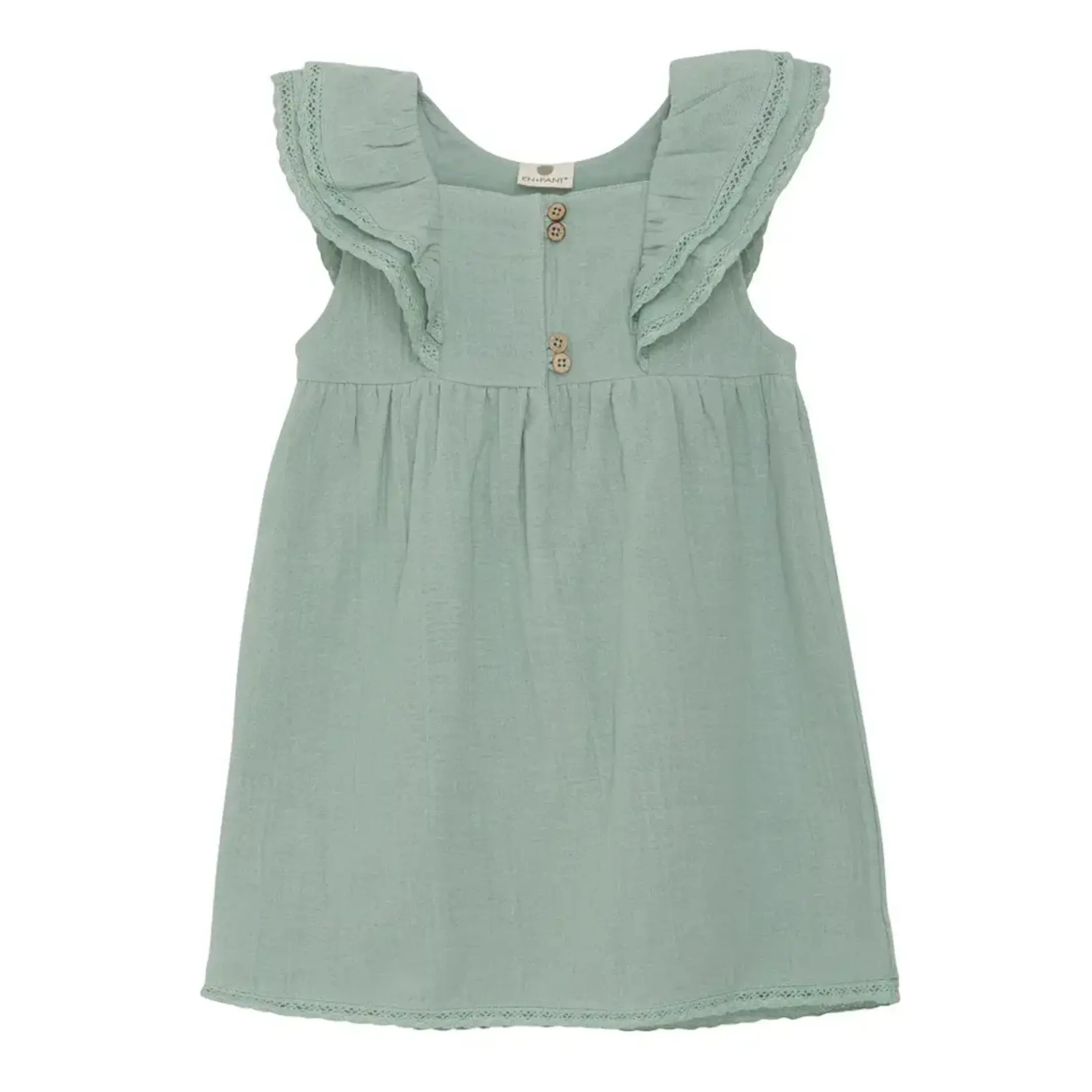 Enfant ENFANT - Robe en mousseline verte avec volants aux épaules