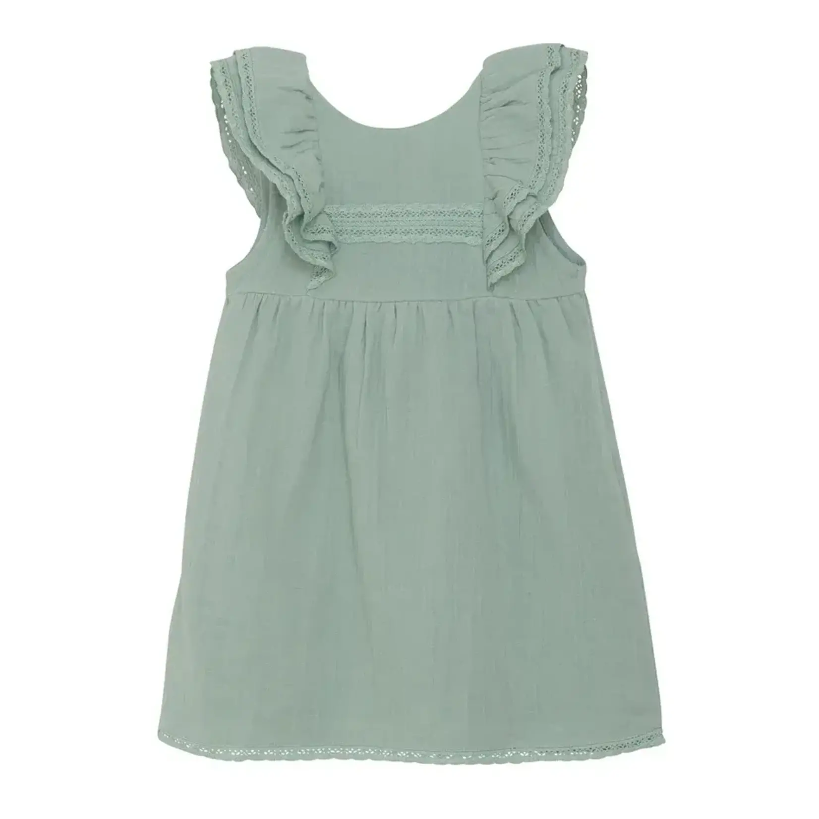 Enfant ENFANT - Robe en mousseline verte avec volants aux épaules