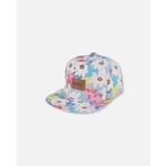 Deux par Deux DEUX PAR DEUX - Casquette imprimée à fleurs blanches, roses et vertes