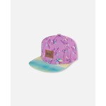 Deux par Deux DEUX PAR DEUX - Casquette imprimée vieux mauve et papillons multicolores