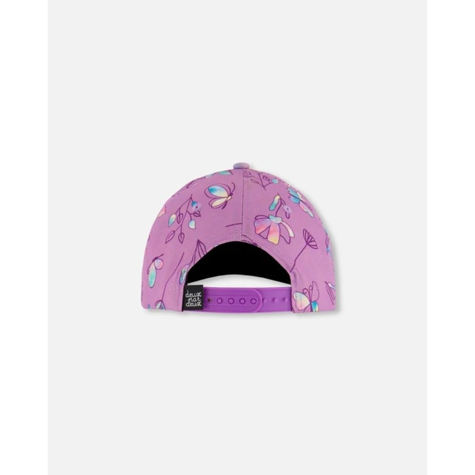 Deux par Deux DEUX PAR DEUX - Casquette imprimée vieux mauve et papillons multicolores