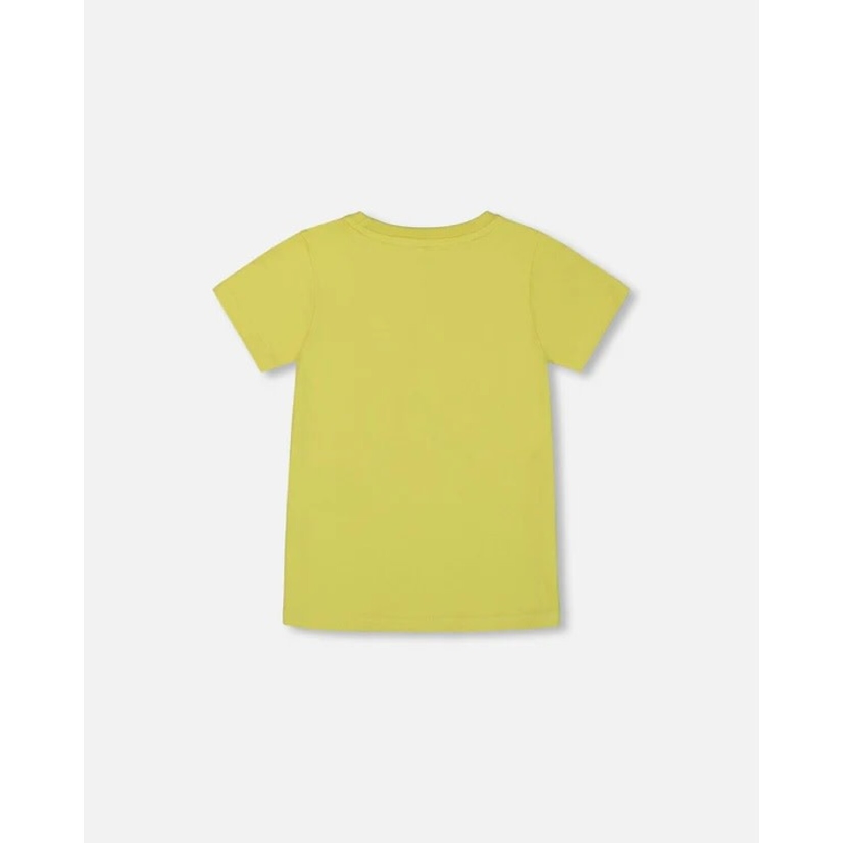 Deux par Deux DEUX PAR DEUX - T-shirt vert lime avec vespa bleu en coton biologique