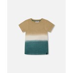 Deux par Deux DEUX PAR DEUX - T-shirt à manches courtes dégradé beige et sarcelle
