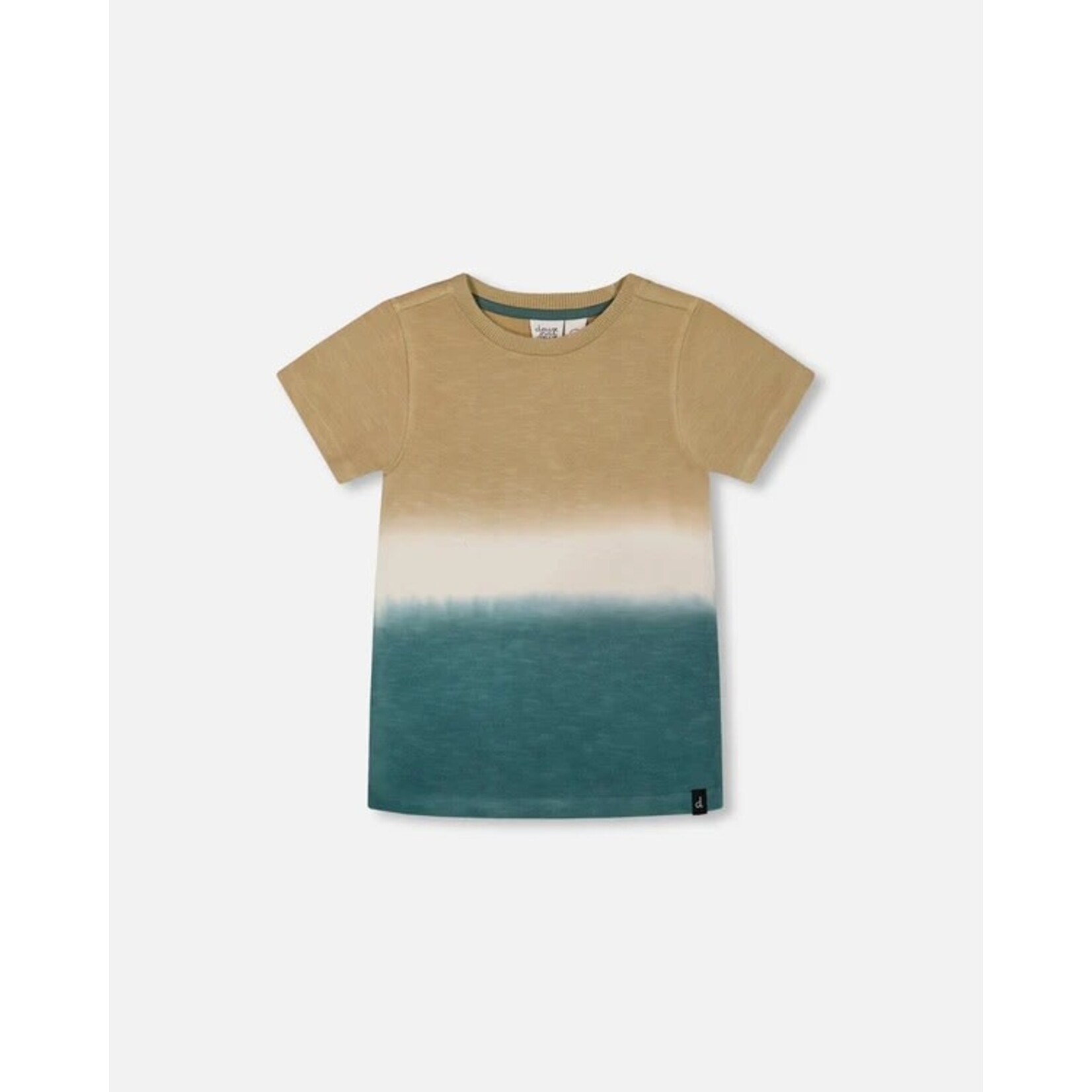 Deux par Deux DEUX PAR DEUX - T-shirt à manches courtes dégradé beige et sarcelle
