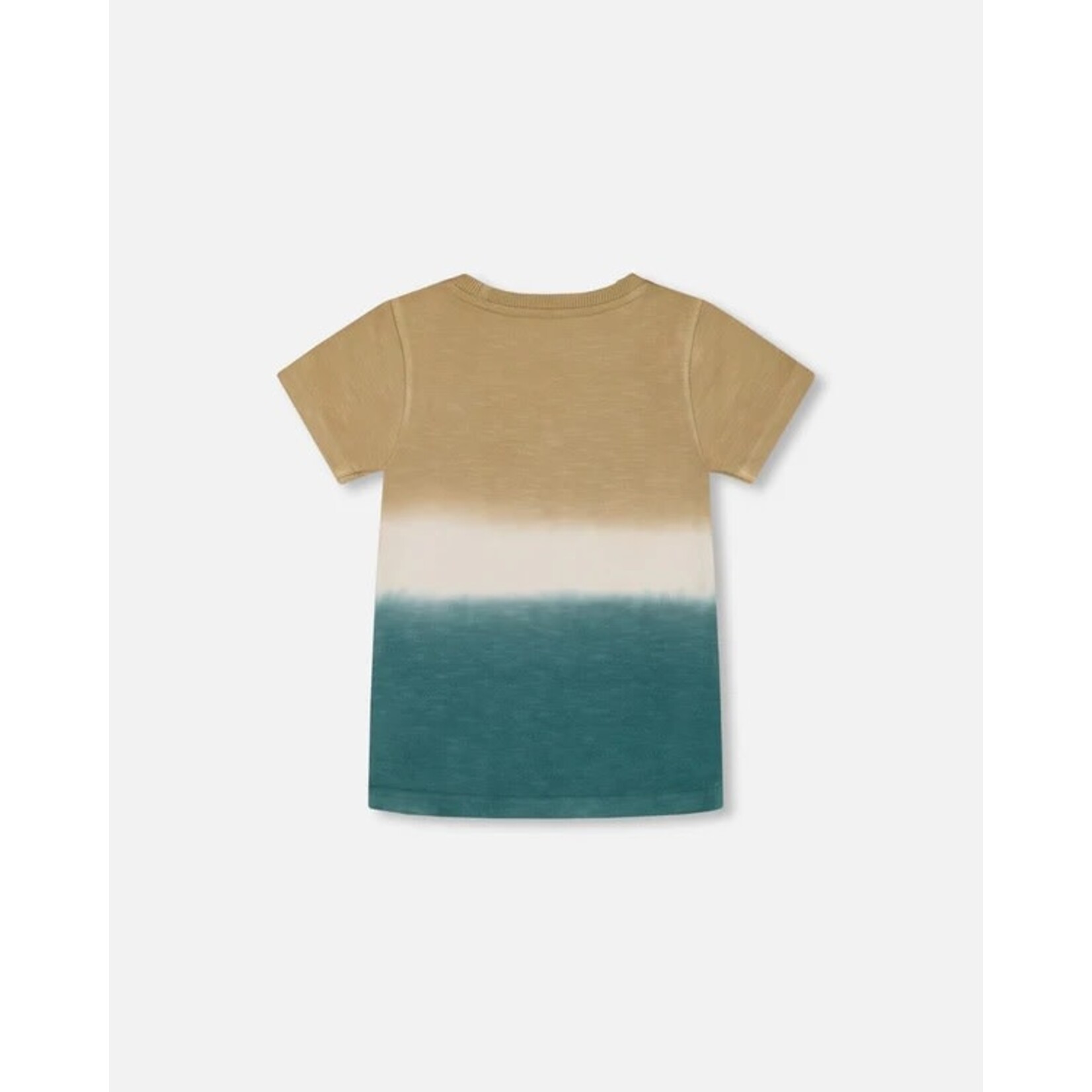 Deux par Deux DEUX PAR DEUX - T-shirt à manches courtes dégradé beige et sarcelle