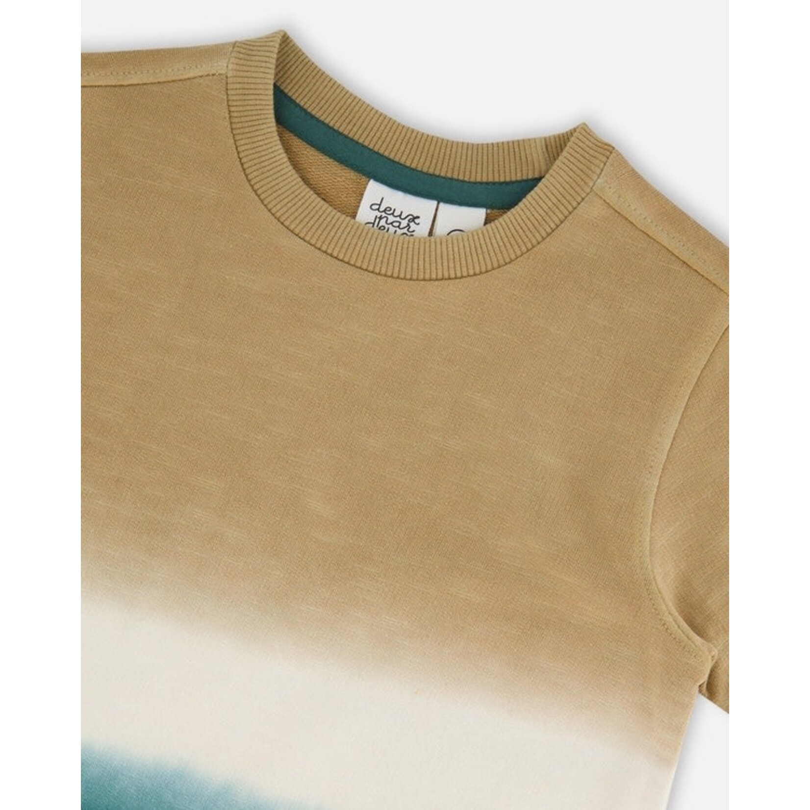 Deux par Deux DEUX PAR DEUX - T-shirt à manches courtes dégradé beige et sarcelle