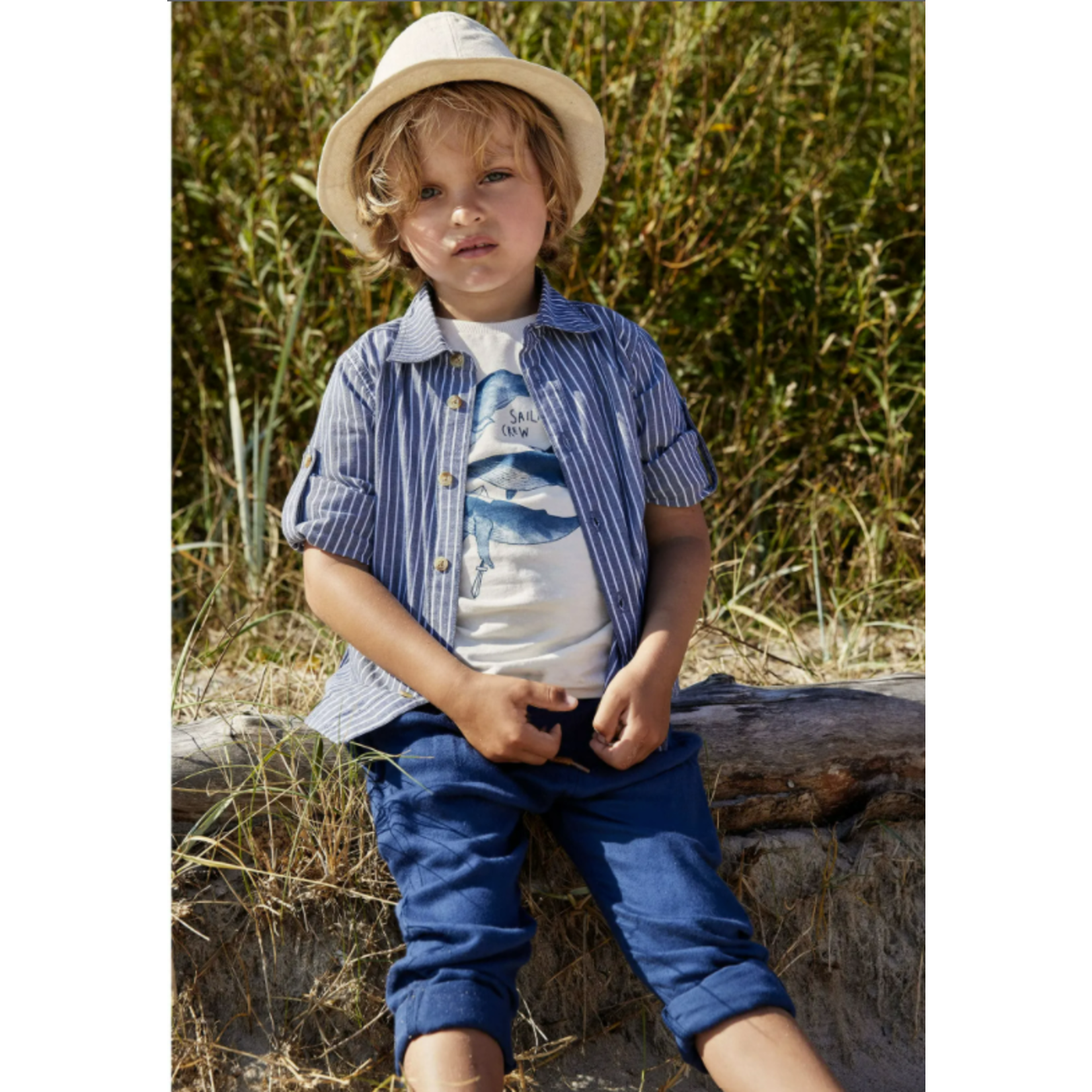 Minymo MINYMO - T-shirt ivoire imprimé 'Baleines' - Collection Surf