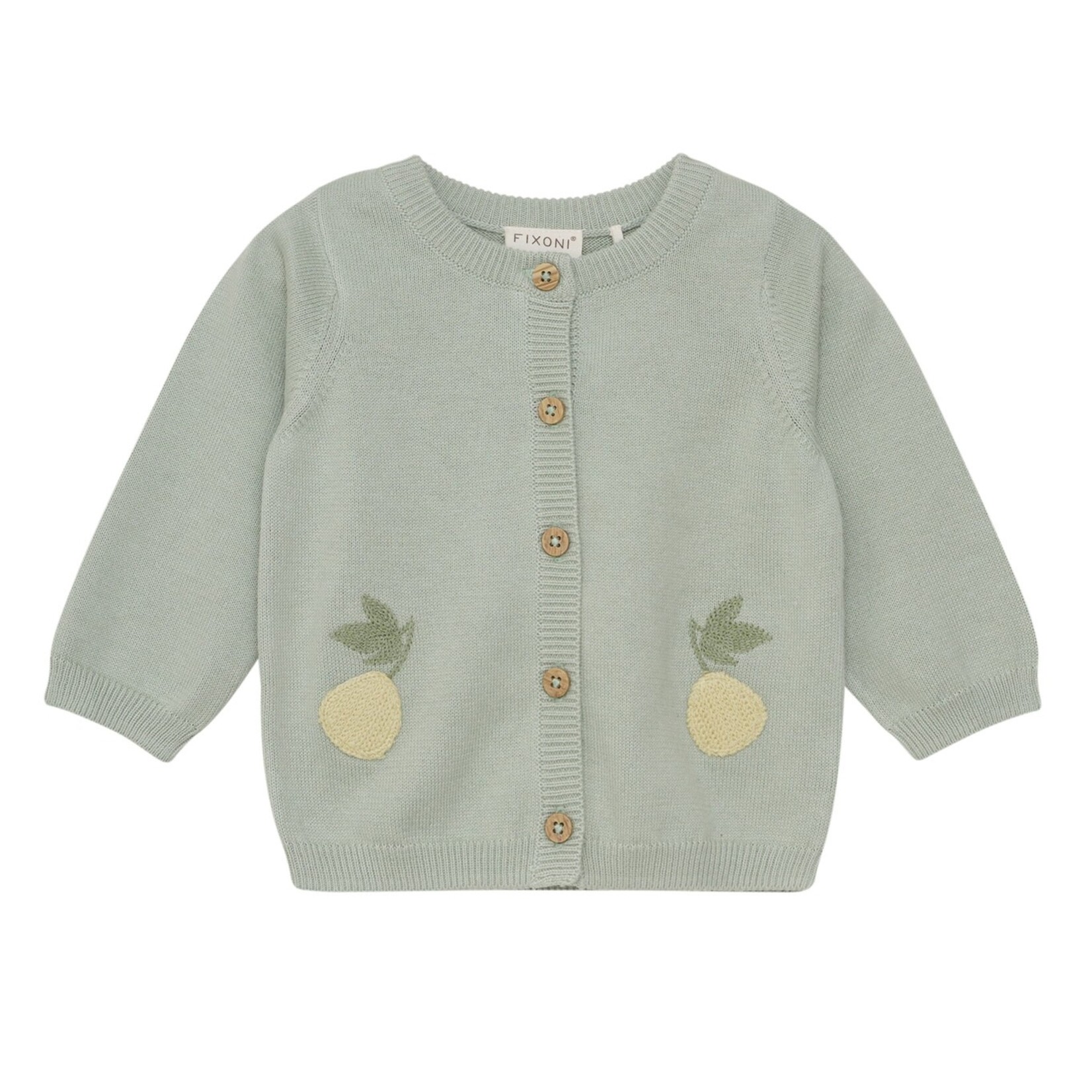 Fixoni FIXONI - Cardigan sauge avec poires brodées