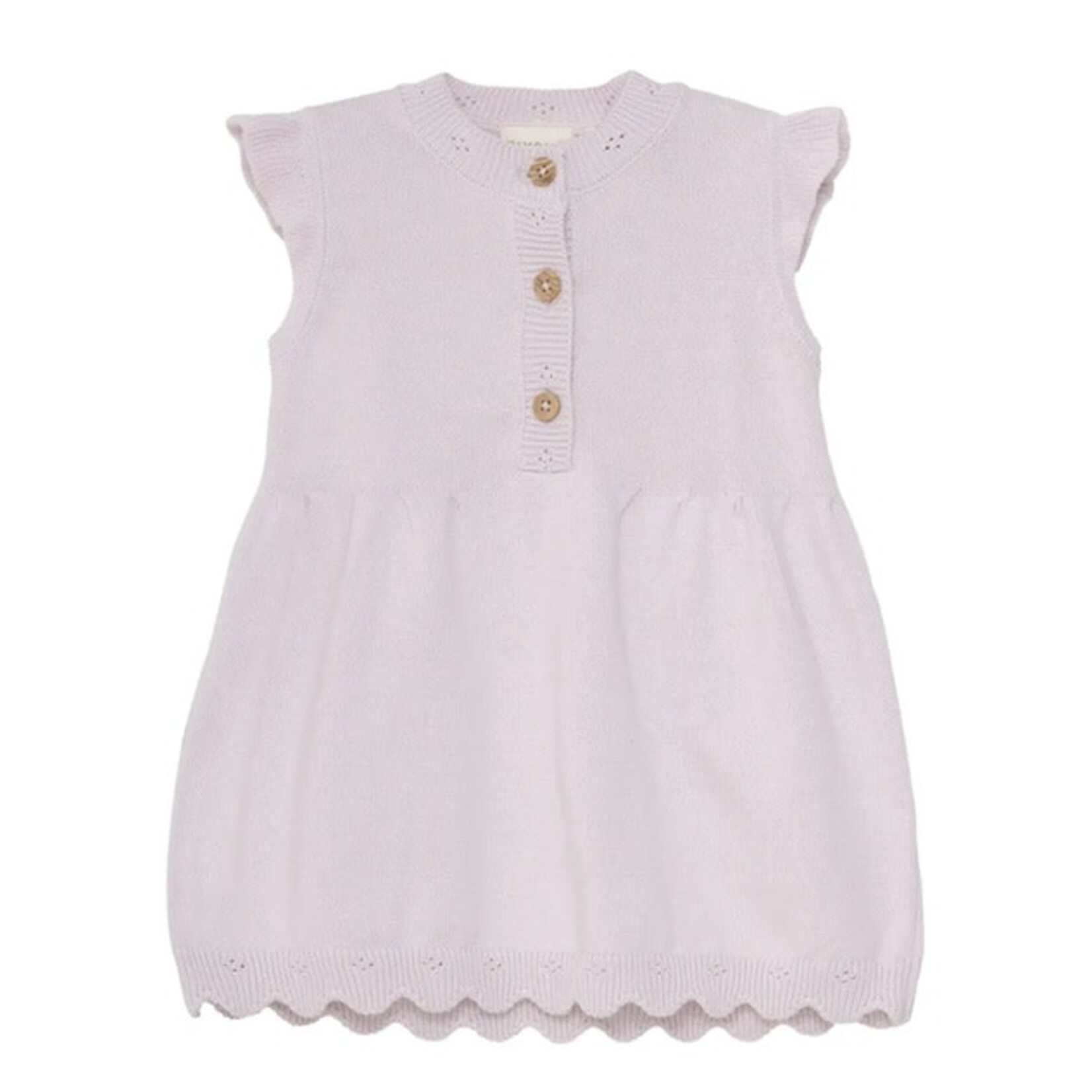 Fixoni FIXONI - Robe mauve pâle en tricot avec manches à volants
