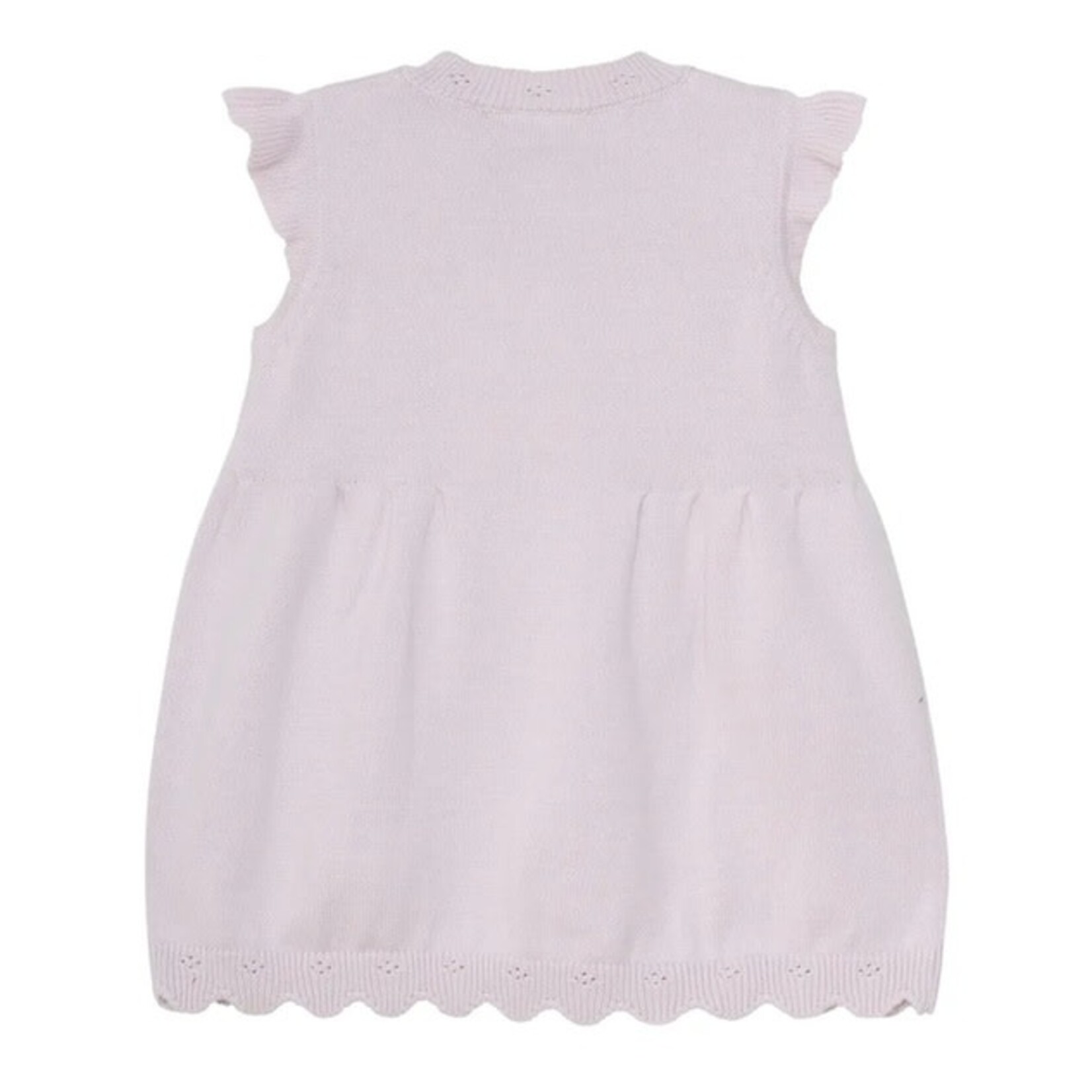 Fixoni FIXONI - Robe mauve pâle en tricot avec manches à volants