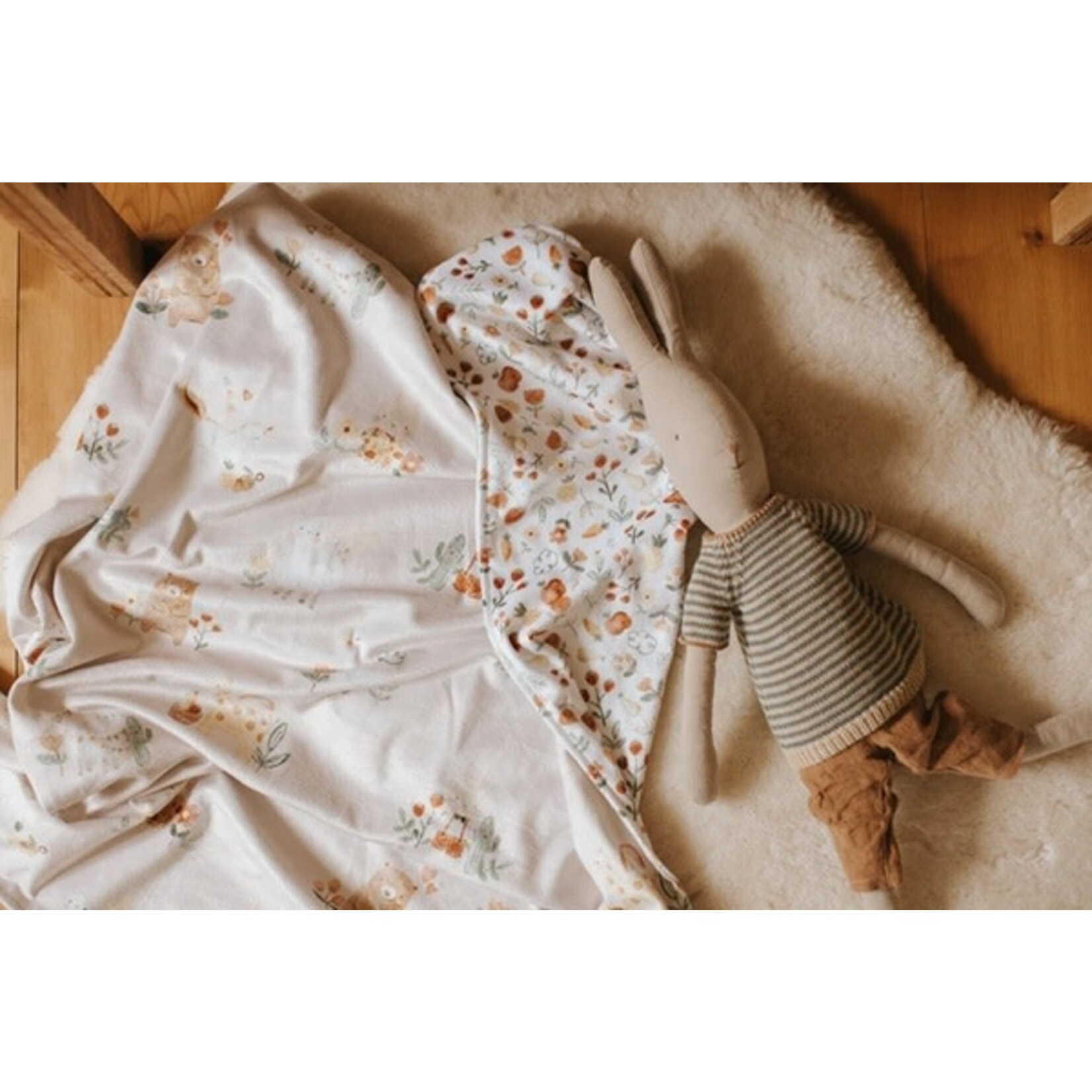 VEILLE SUR TOI - Couverture réversible de minky - Mon petit univers boho