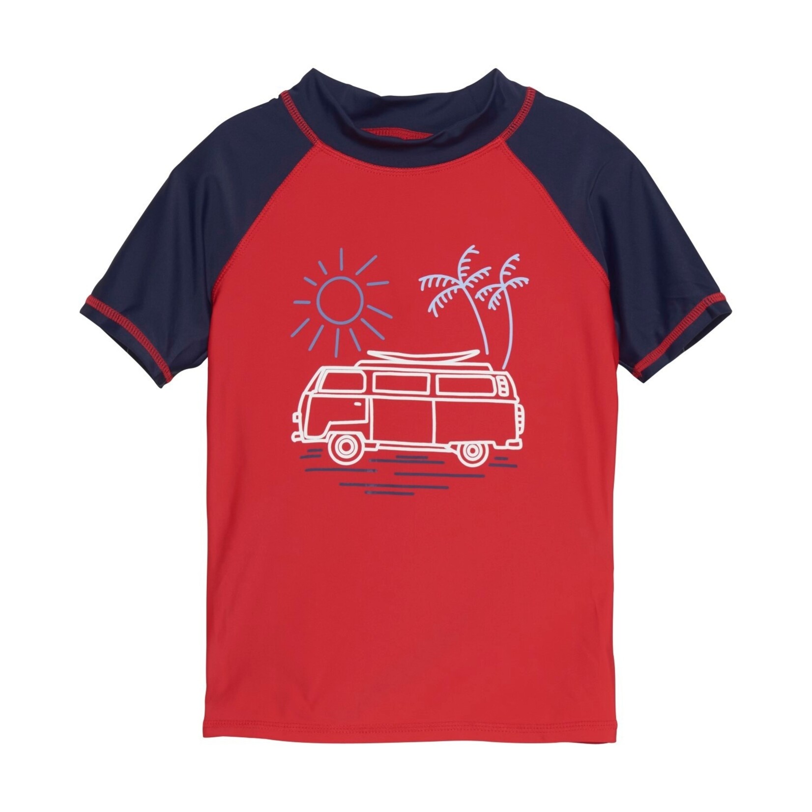 Color Kids COLOR KIDS - Red jersey t-shirt with blue short sleeves with Westfalia motif