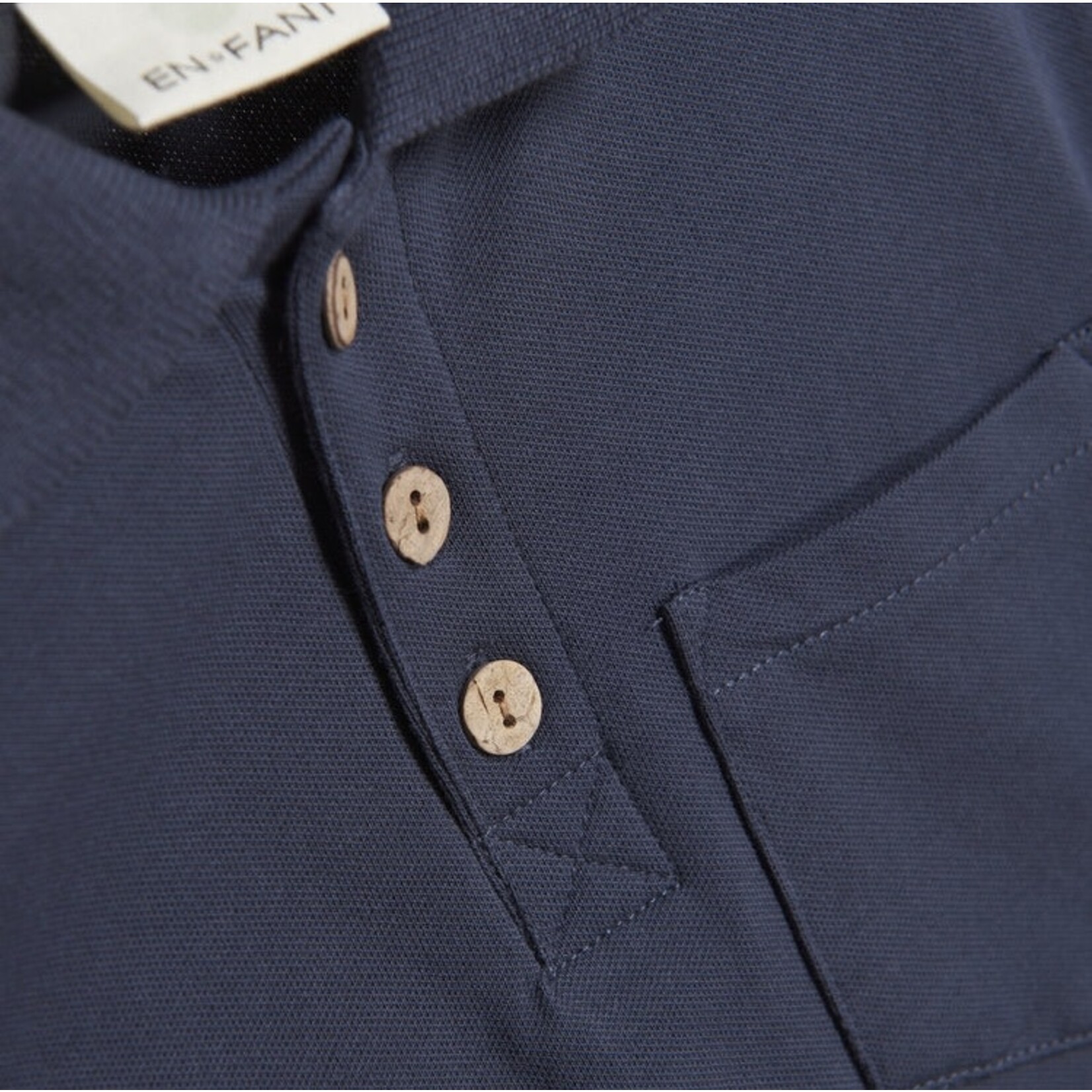 Enfant ENFANT - Blue short-sleeved polo shirt with one pocket