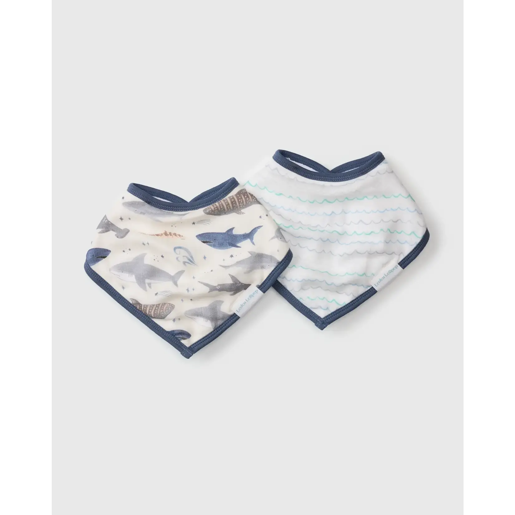 Loulou Lollipop LOULOU LOLLIPOP - Set of Two Bandana Bibs - Smiley sharks