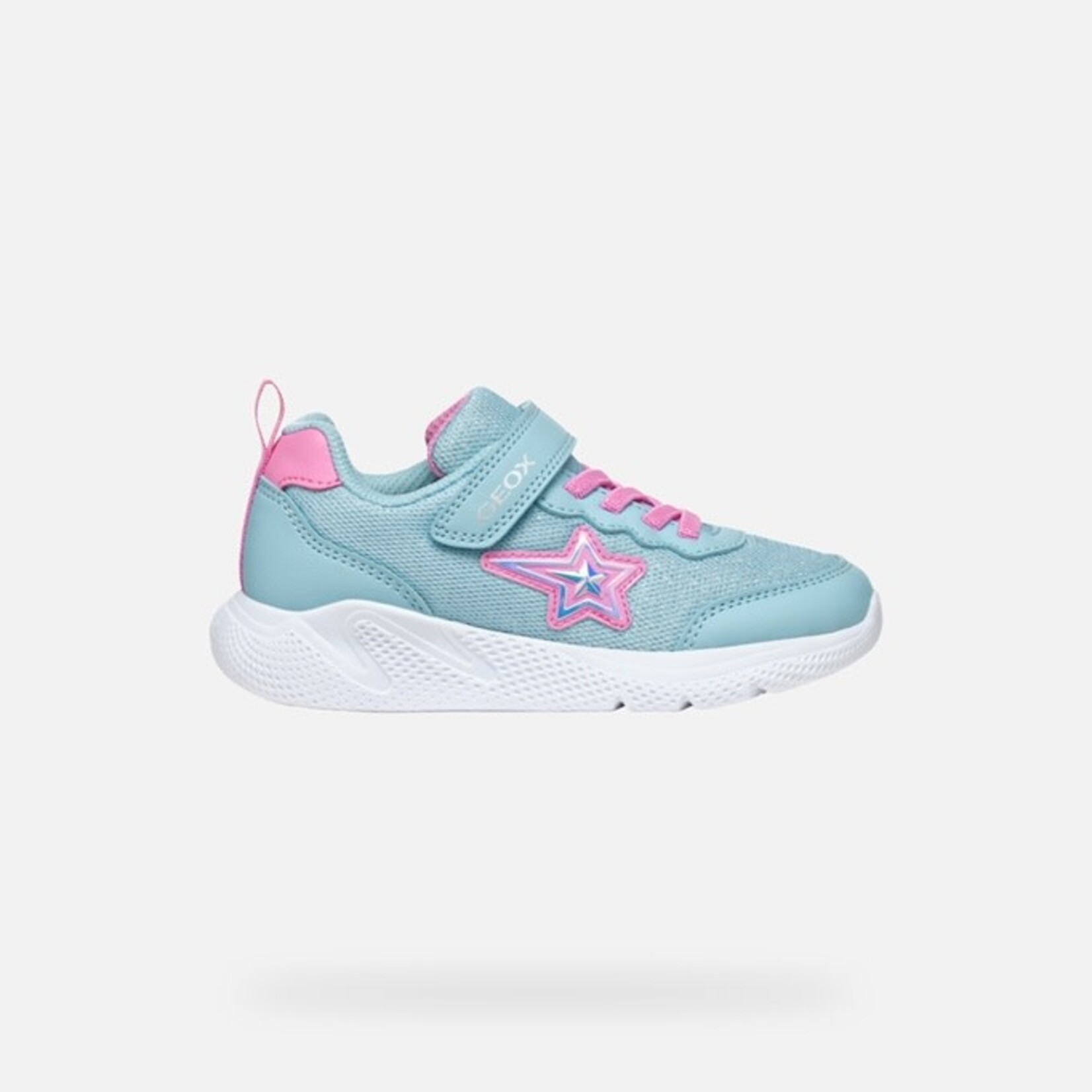 Geox GEOX - Pale blue glitter sneakers 'Sprintye - Sky/Fuchsia'