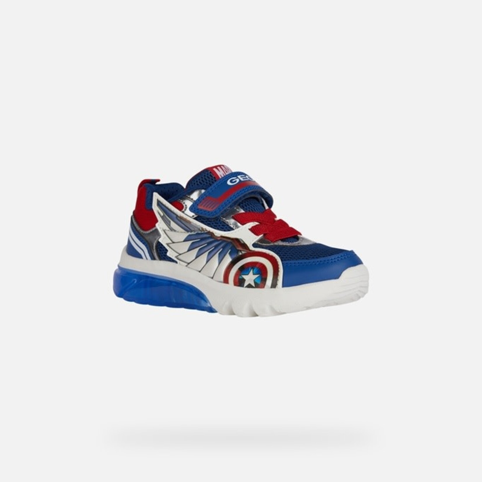 Geox GEOX - Sneaker with luminous sole 'J. Ciberdron B - Mesh + Geobuck' - Blue/Red