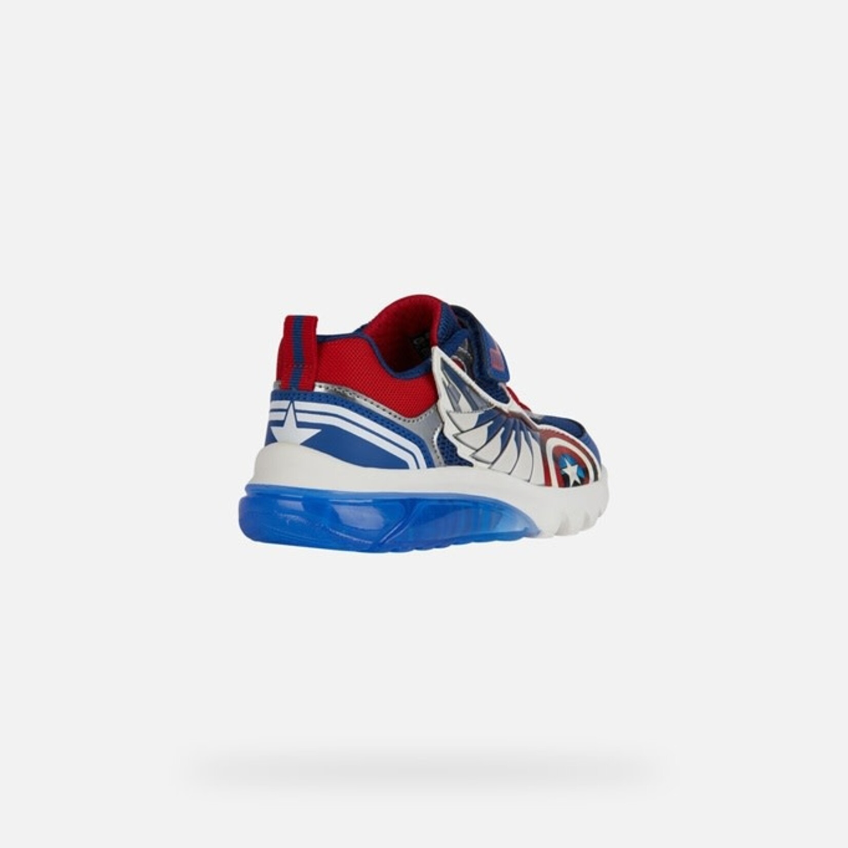 Geox GEOX - Sneaker with luminous sole 'J. Ciberdron B - Mesh + Geobuck' - Blue/Red
