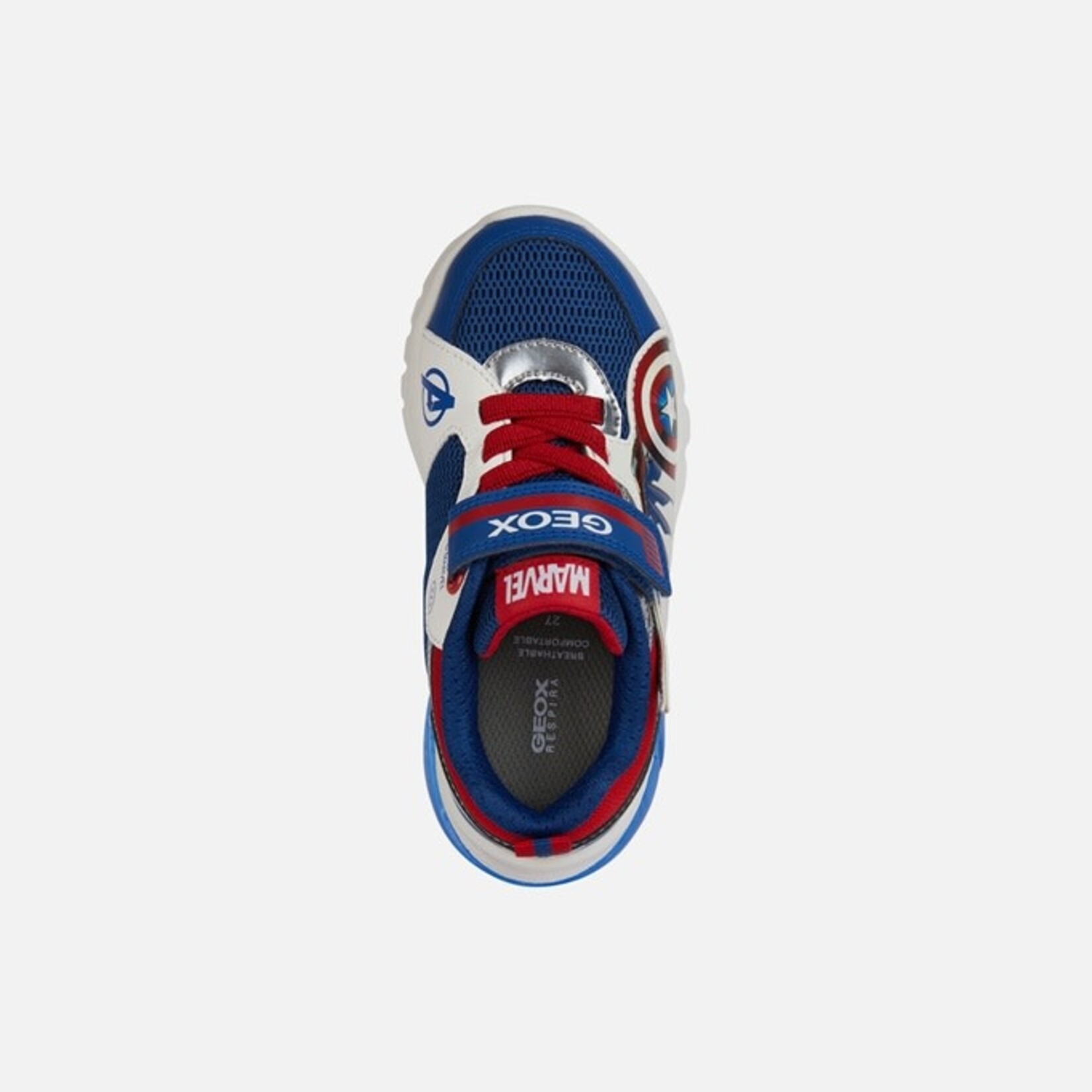 Geox GEOX - Sneaker with luminous sole 'J. Ciberdron B - Mesh + Geobuck' - Blue/Red