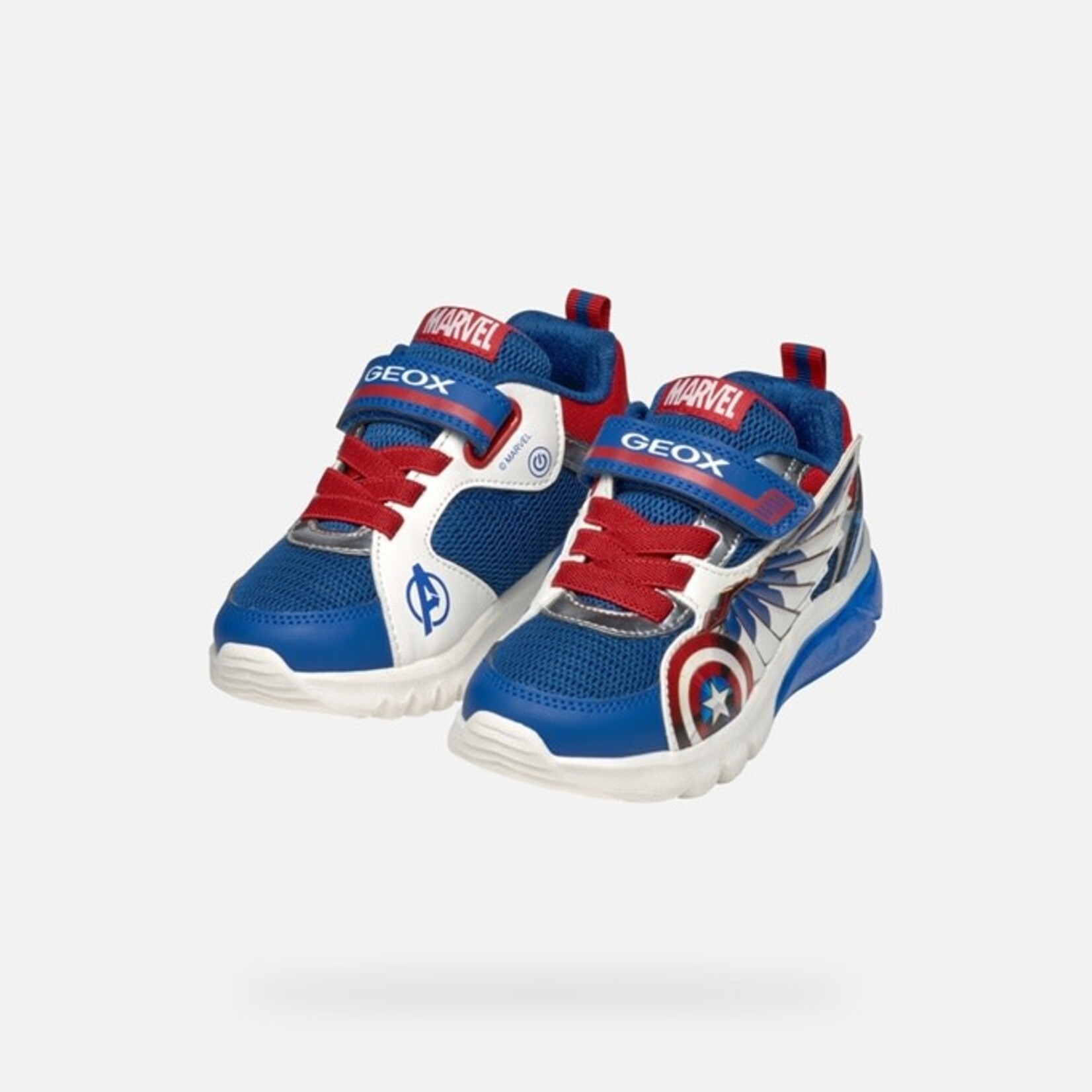 Geox GEOX - Sneaker with luminous sole 'J. Ciberdron B - Mesh + Geobuck' - Blue/Red