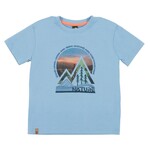 Nanö NANÖ - Powder blue t-shirt with nature print 'Destination plein air'