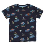 Nanö NANÖ - Navy blue t-shirt with nature sports print 'Destination plein air'