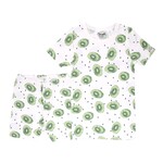 Coccoli COCCOLI - White Two-Piece Short Pyjamas with kiwi Patterns