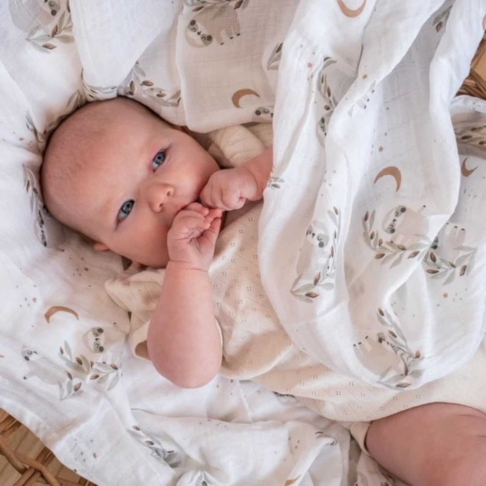 Perlimpinpin PERLIMPINPIN - Cotton muslin blanket 'Sloth'