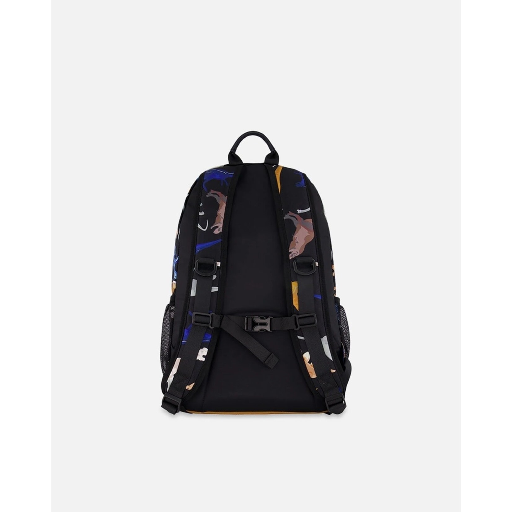 Deux par Deux DEUX PAR DEUX - Black backpack with dinosaur print 'Back To Cool!'