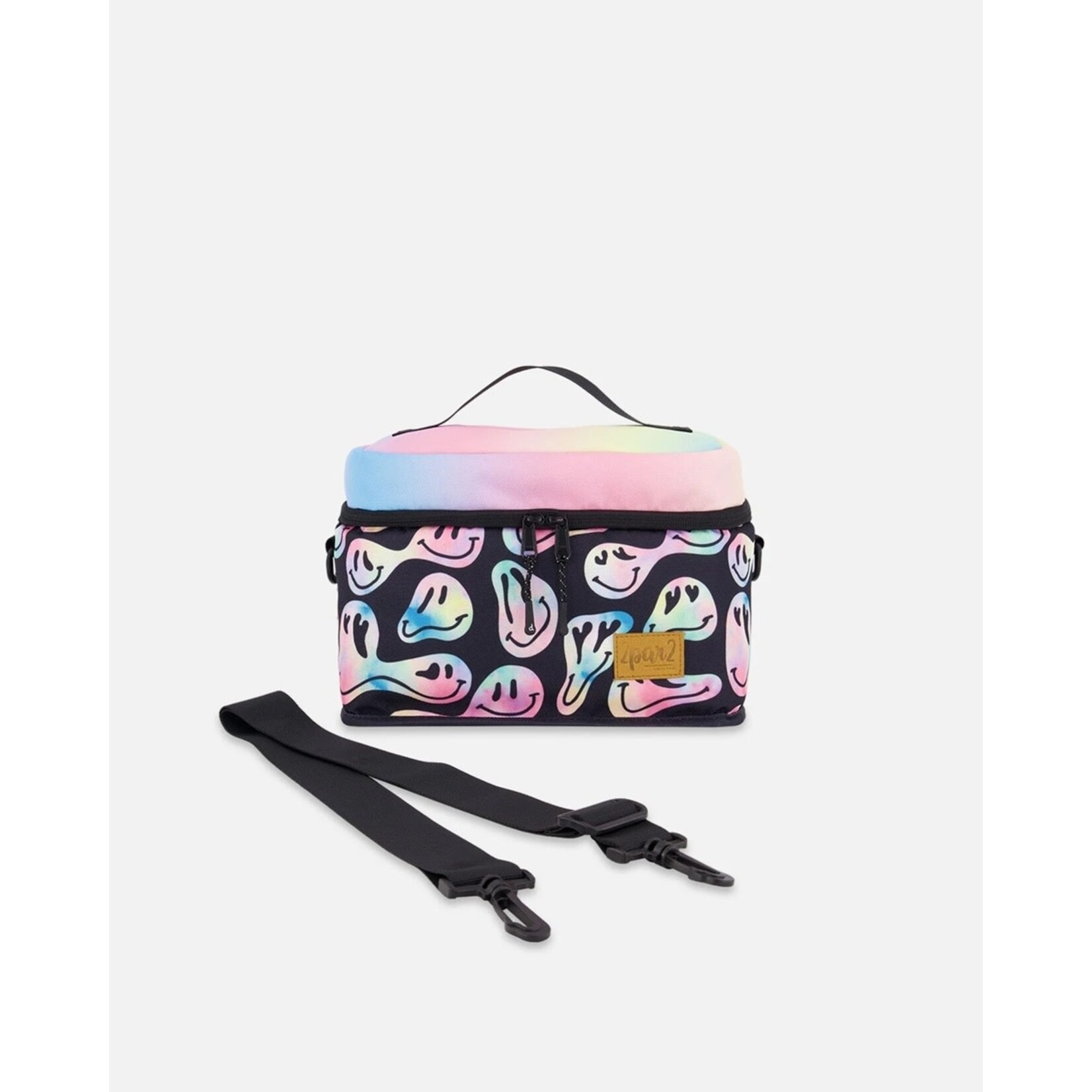Deux par Deux DEUX PAR DEUX - Black lunch box with Smiley face girl print 'Back To Cool!'