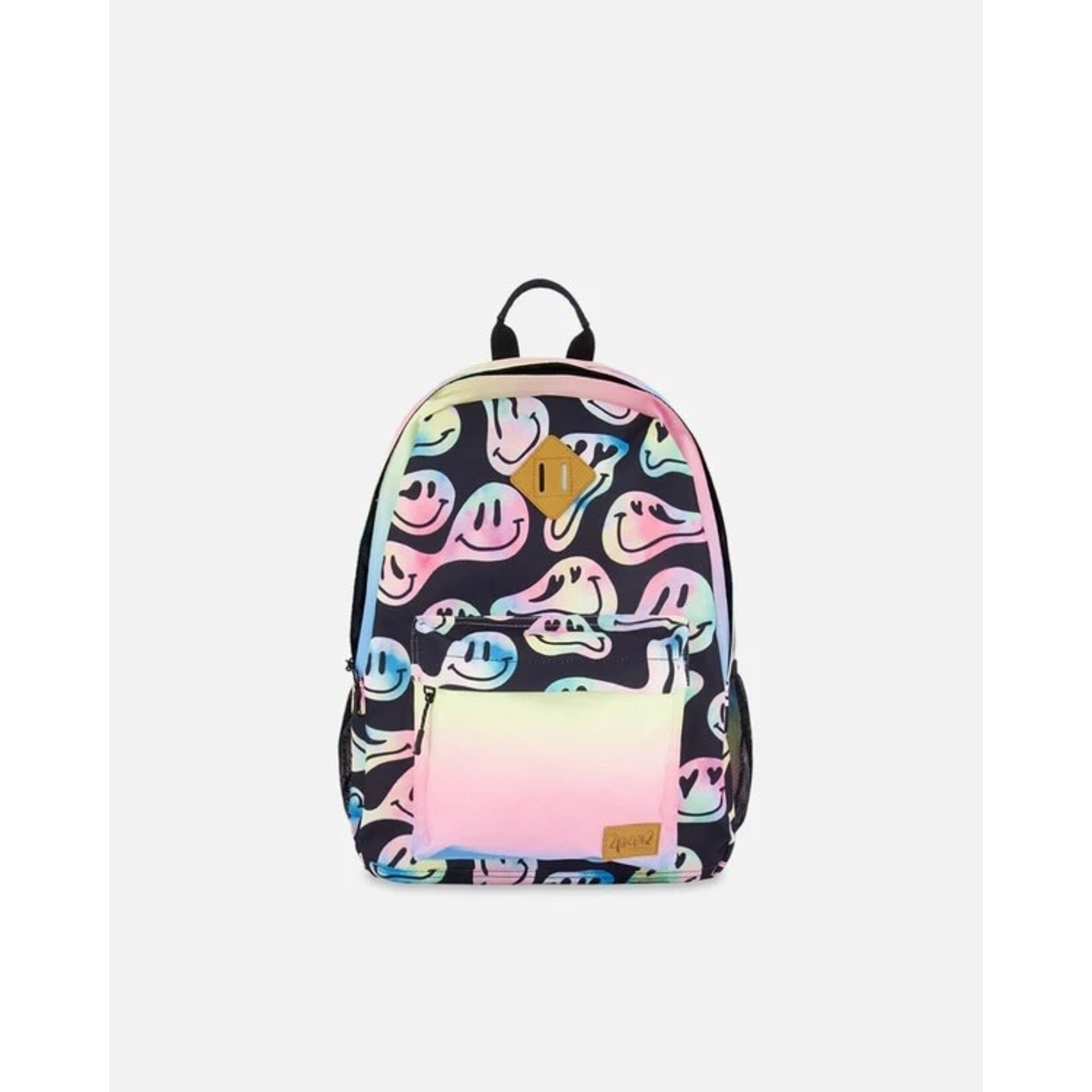 Deux par Deux DEUX PAR DEUX - Sac à dos noir avec imprimé de madames sourires 'Retour à l'école'