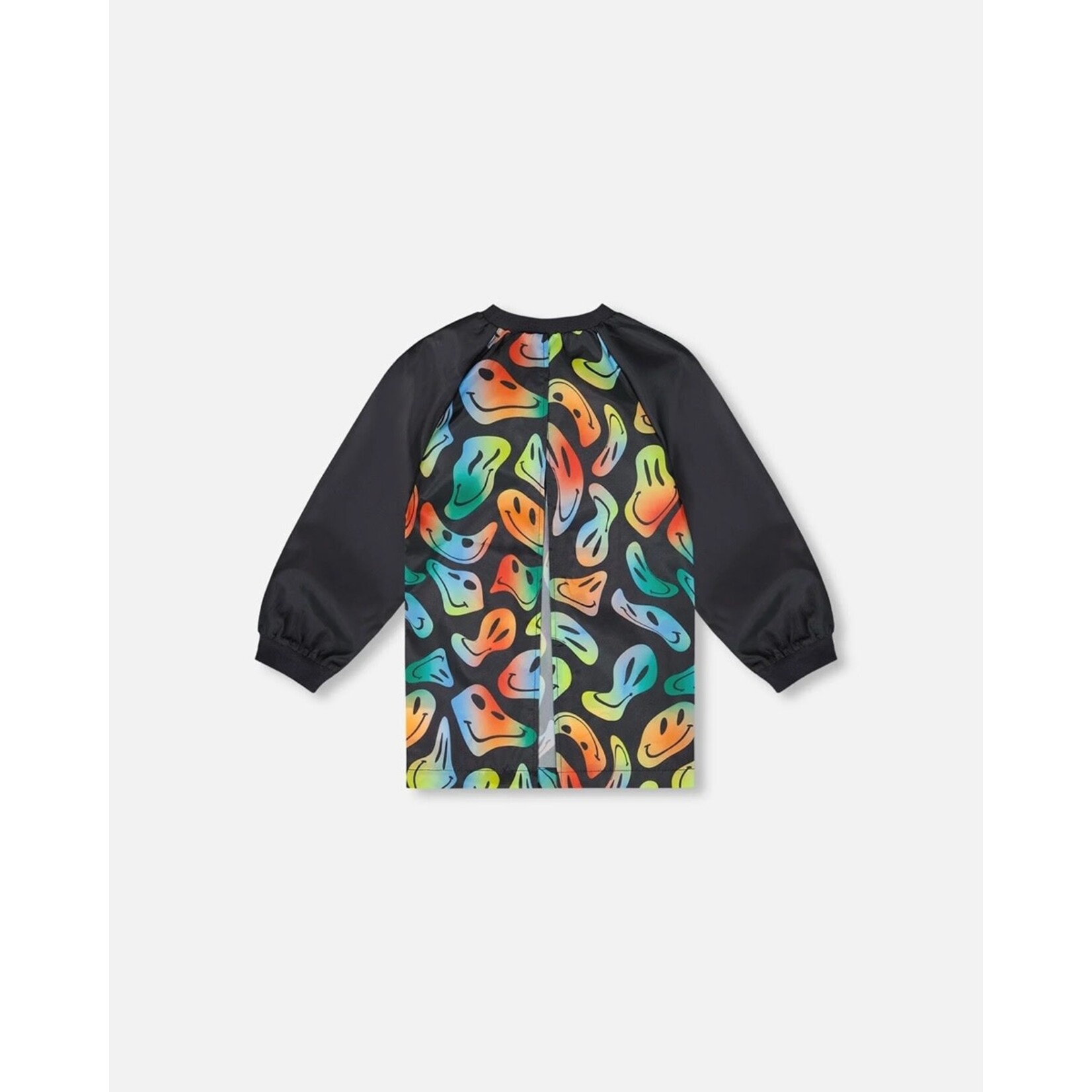 Deux par Deux DEUX PAR DEUX - Black school apron with smiling face print