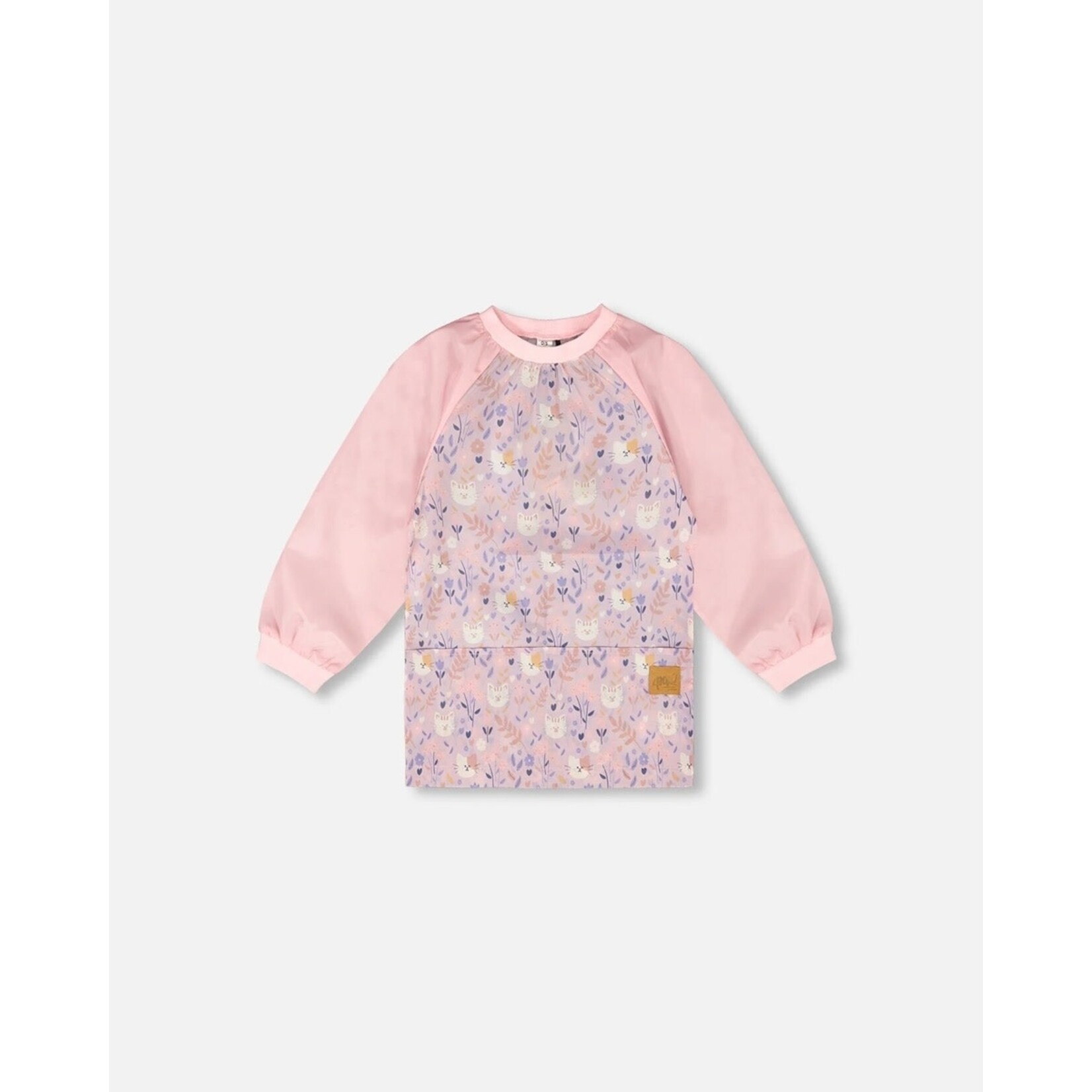Deux par Deux DEUX PAR DEUX - Tablier scolaire rose et lilas avec imprimé de chats