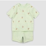Miles the label MILES THE LABEL - Ensemble menthe avec T-shirt à imprimé crème glacé et  short à cordon