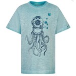 Minymo MINYMO-  T-shirt bleu pâle avec imprimé scaphandre-pieuvre