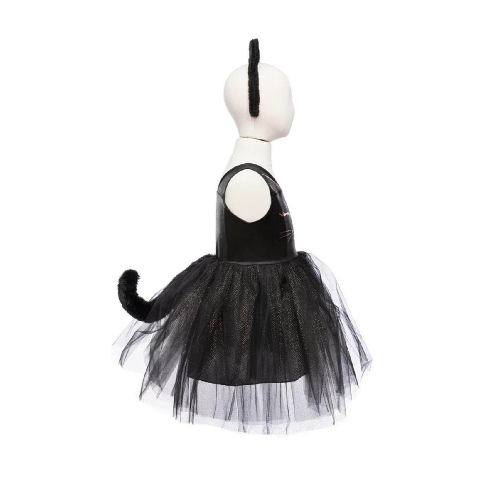 Great Pretenders GREAT PRETENDERS - Robe de chat noir avec serre-tête (taille unique 5-6 ans)