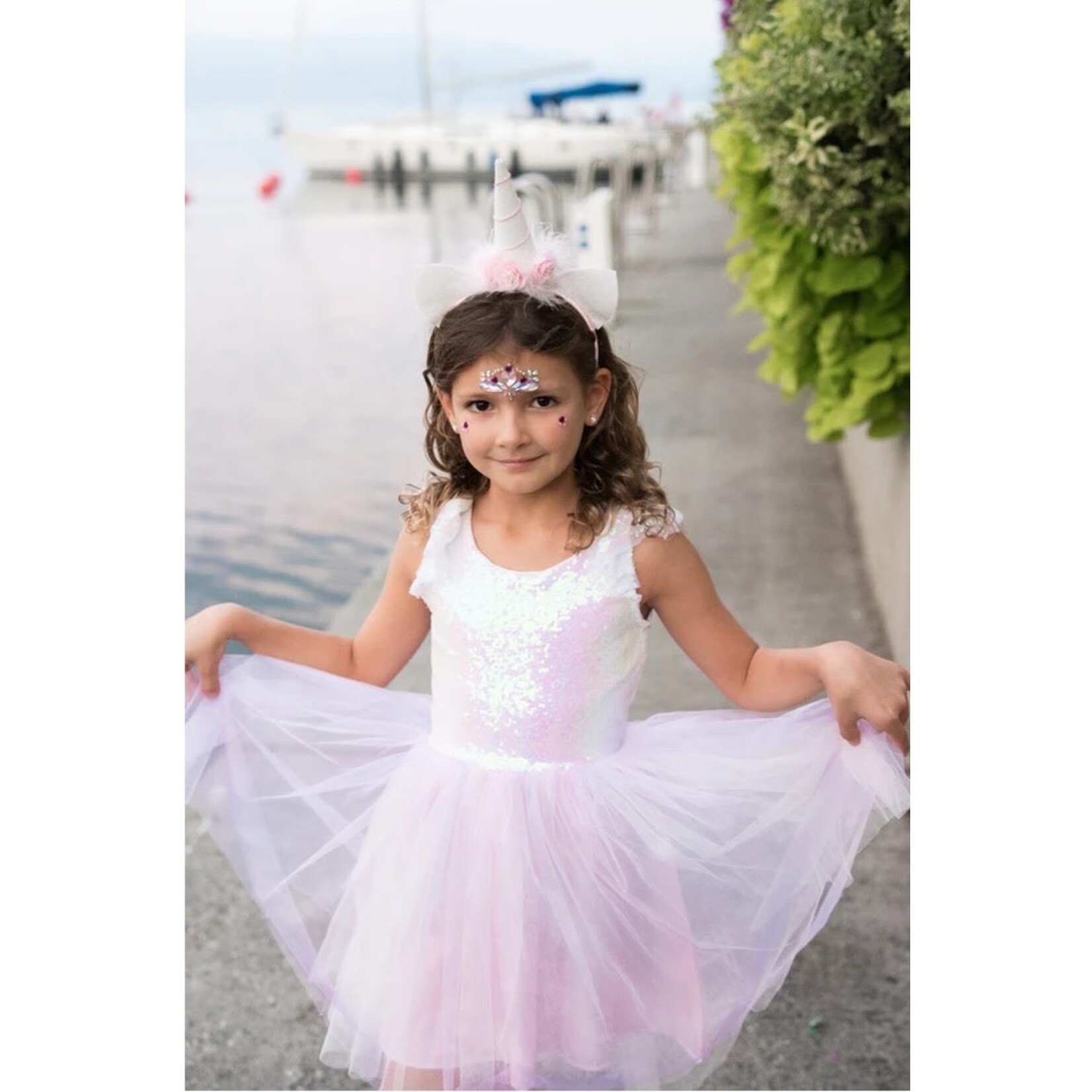 Great Pretenders GREAT PRETENDERS - Dreamy Pink and Sparkly Unicorn Dress with Headpiece
