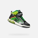 Geox GEOX - High-top sports shoes with luminous soles 'J. Inek Boy A - Geobuck+Text - Black/Lime'