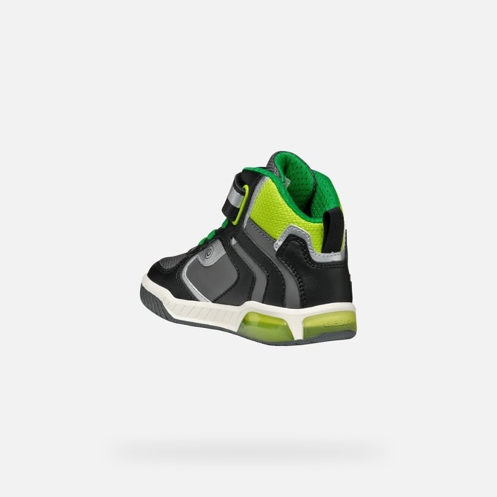 Geox GEOX - High-top sports shoes with luminous soles 'J. Inek Boy A - Geobuck+Text - Black/Lime'