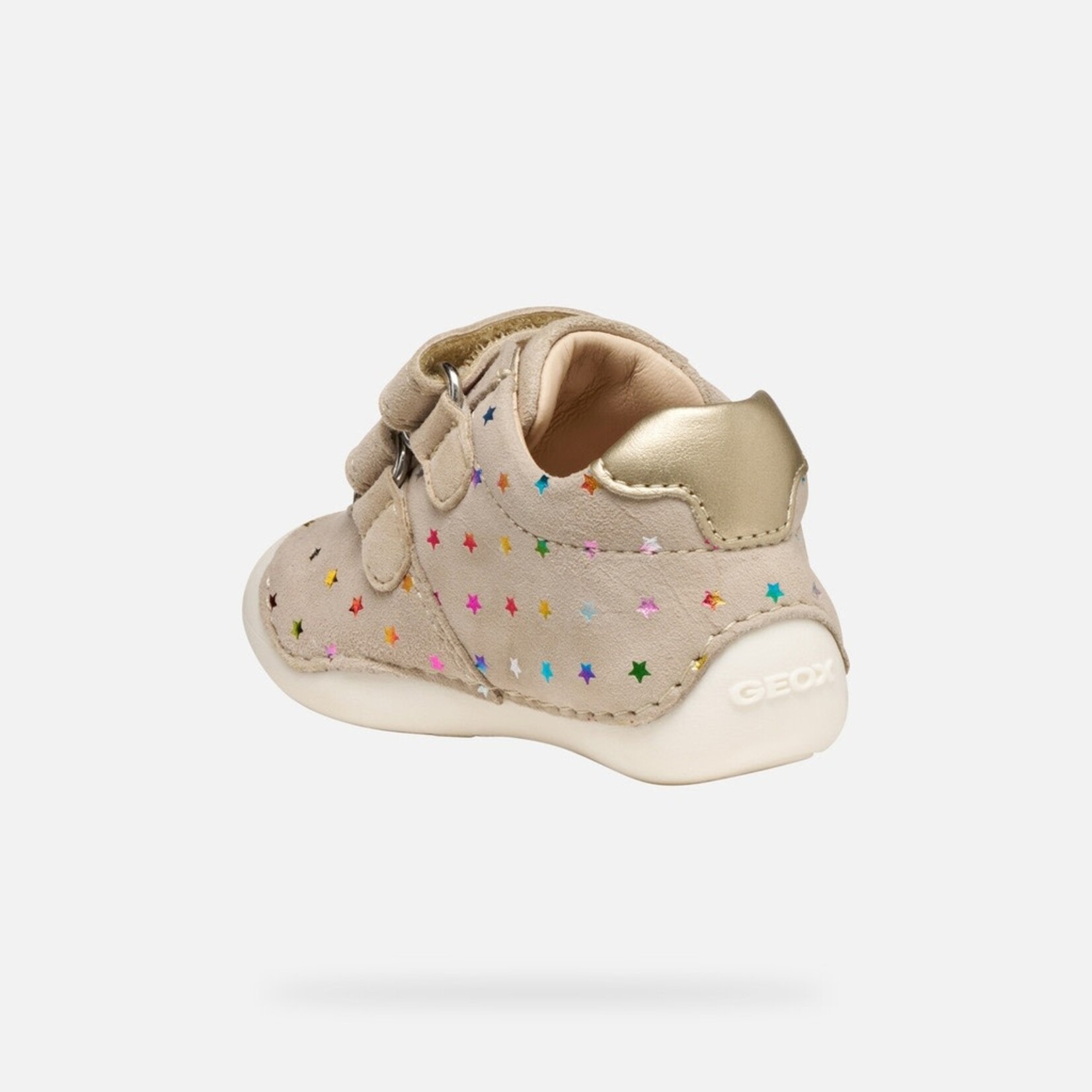 Geox GEOX - Chaussures de cuir souple premiers pas 'Tutim - Beige et or'