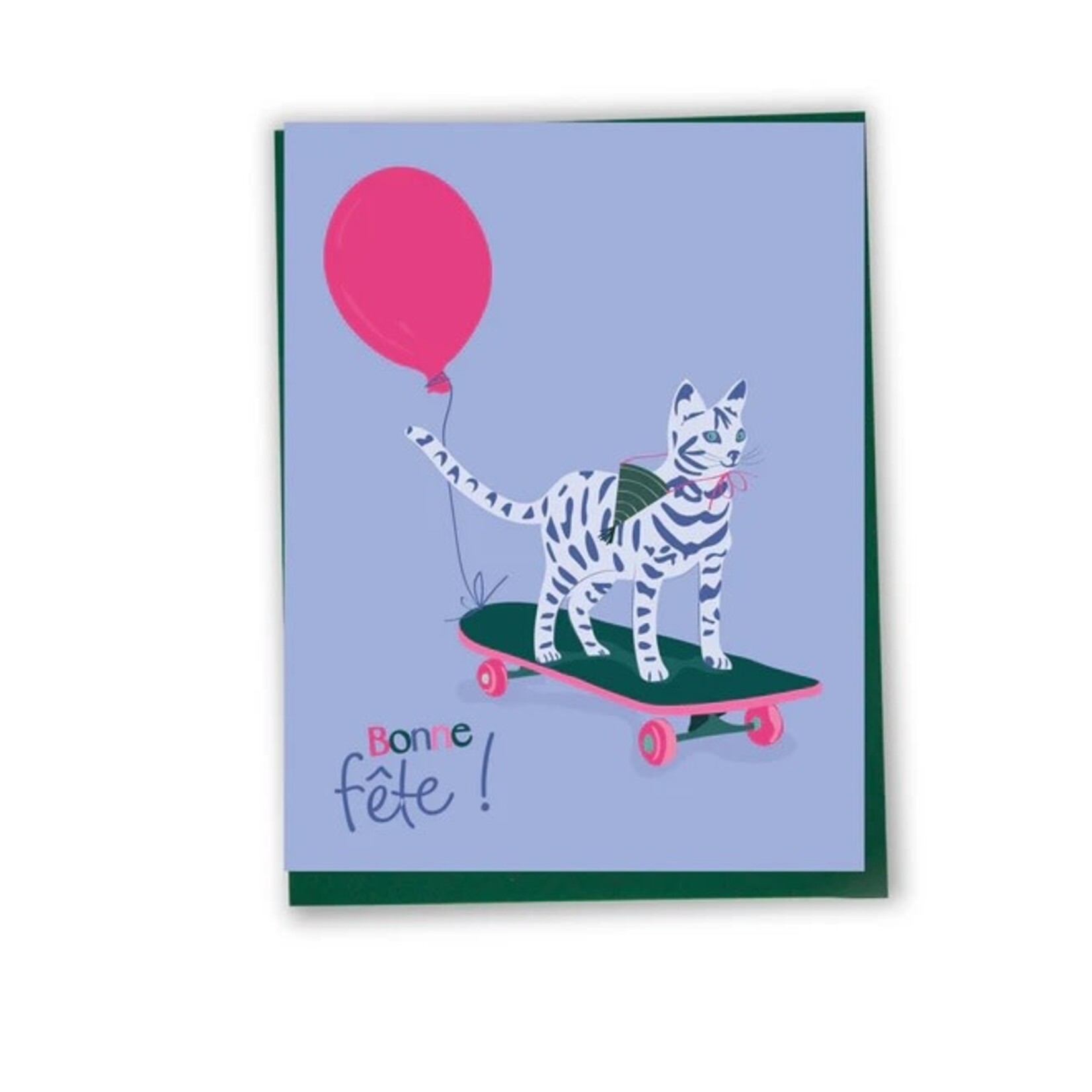 Lili Graffiti LILI GRAFFITI - Carte de souhait - Bonne fête - Chat skate