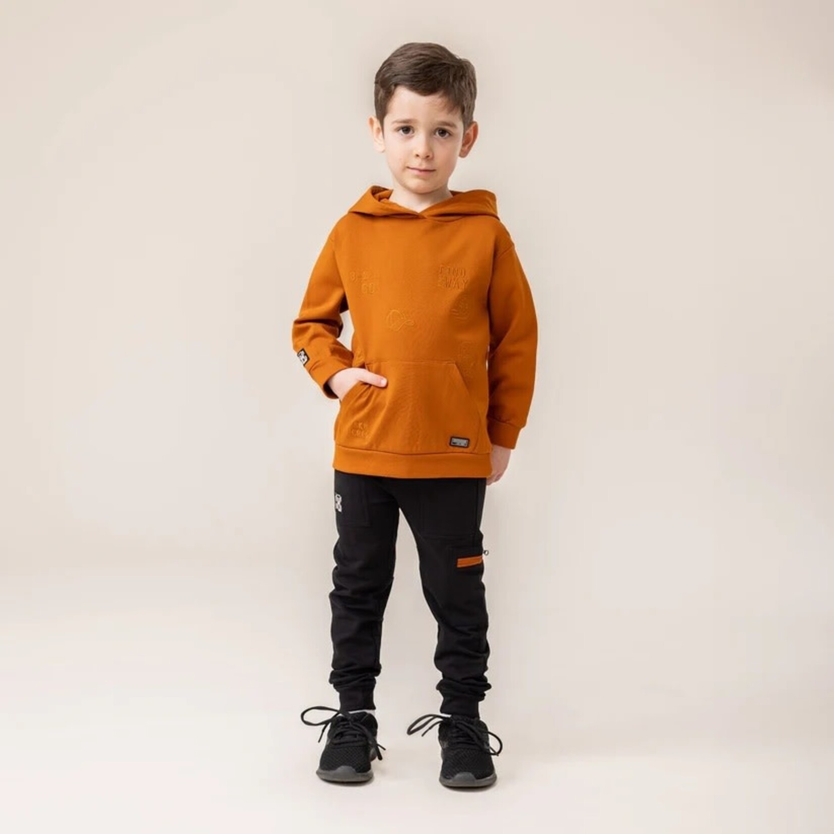 Nanö NANÖ - Black Jogging Pants with Brown Zipper 'Sens unique'