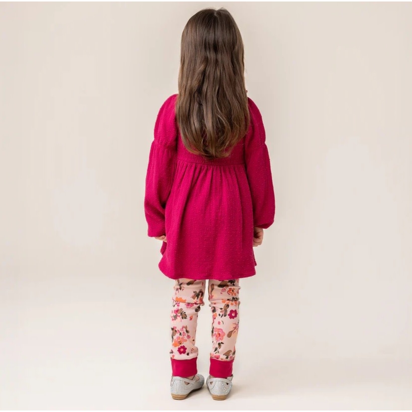Nanö NANÖ - Legging rose pâle 'Fleurs d'Antan'