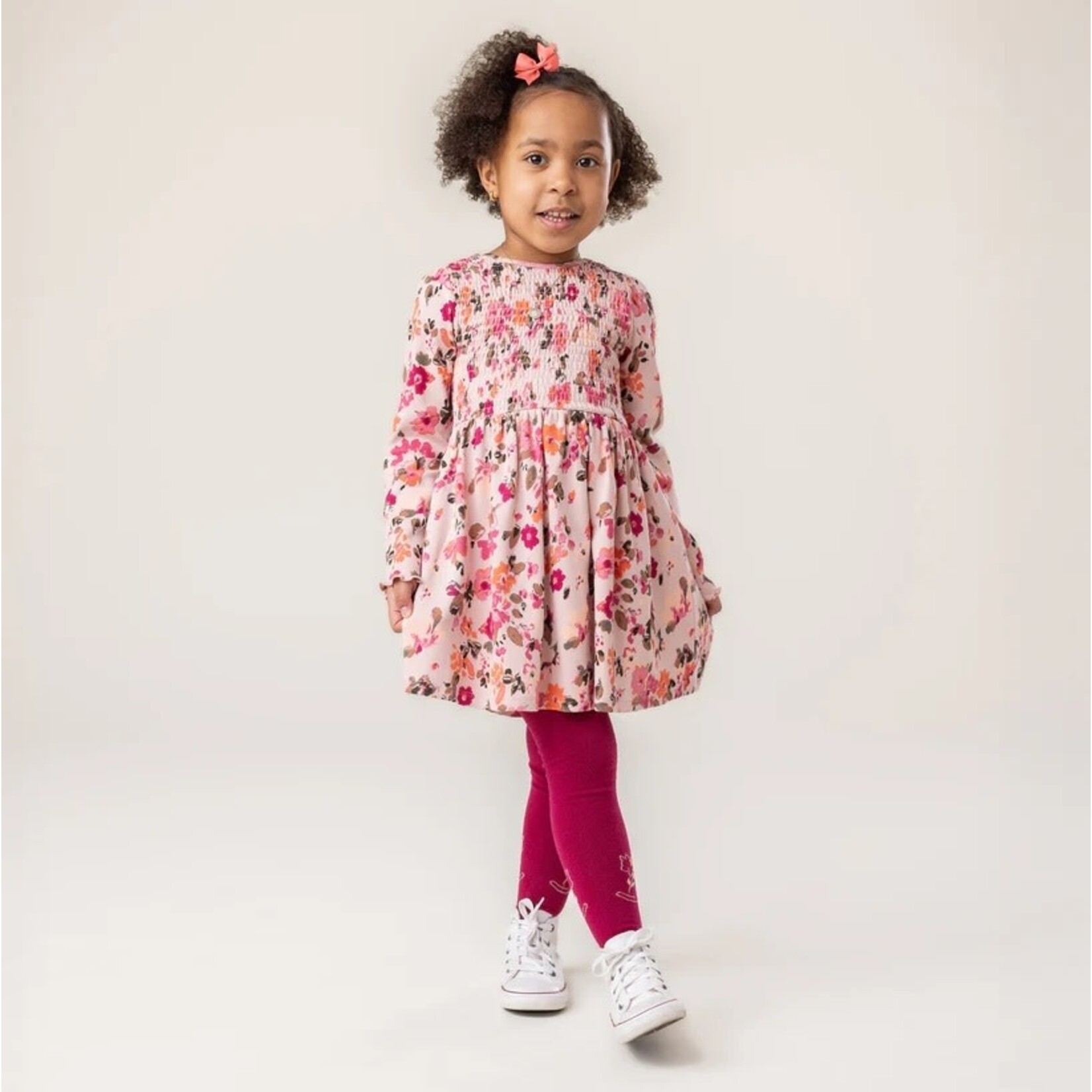 Nanö NANÖ - Robe rose pâle 'Fleurs D'Antan'