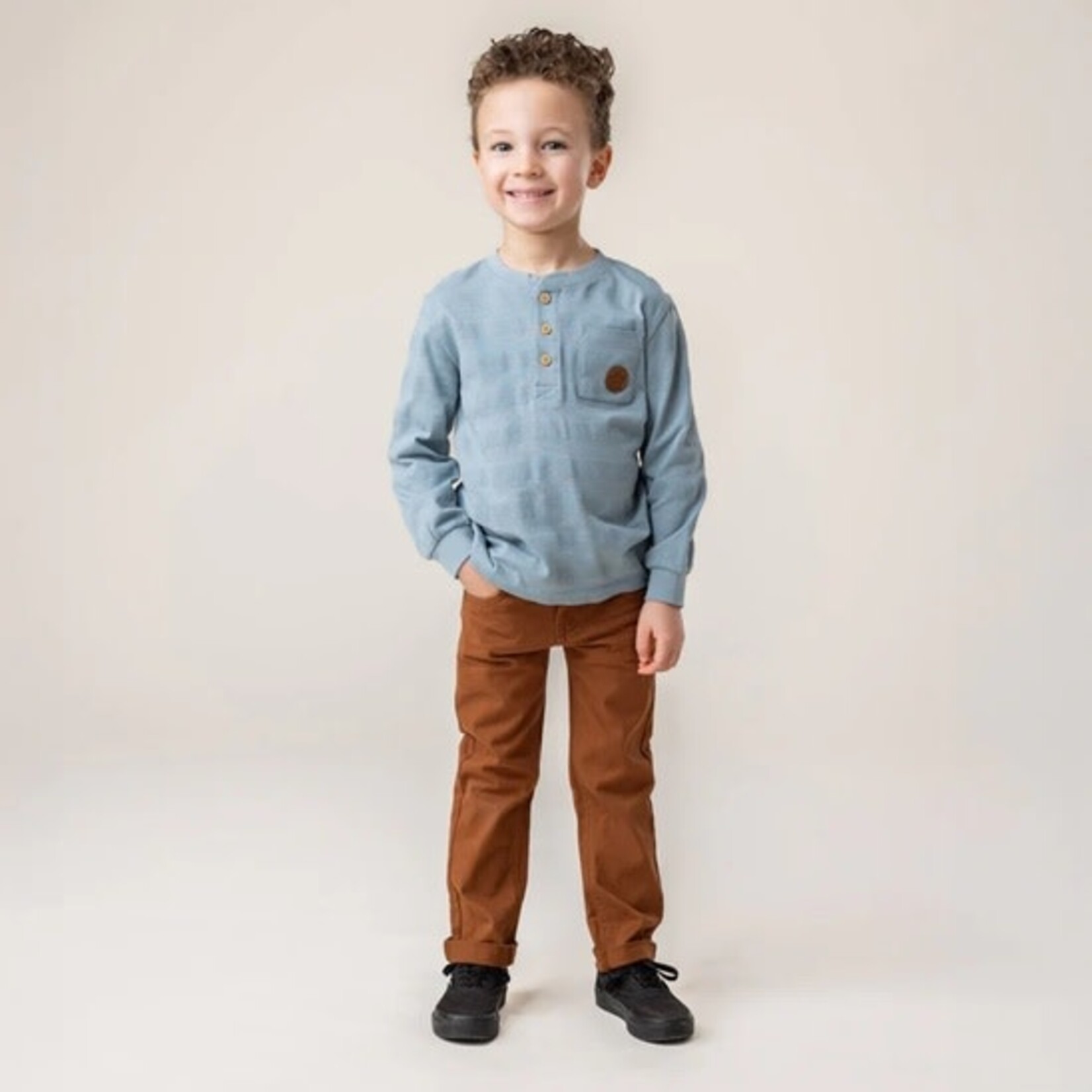 Nanö NANÖ - Pale blue textured striped long sleeve t-shirt 'Horticool'